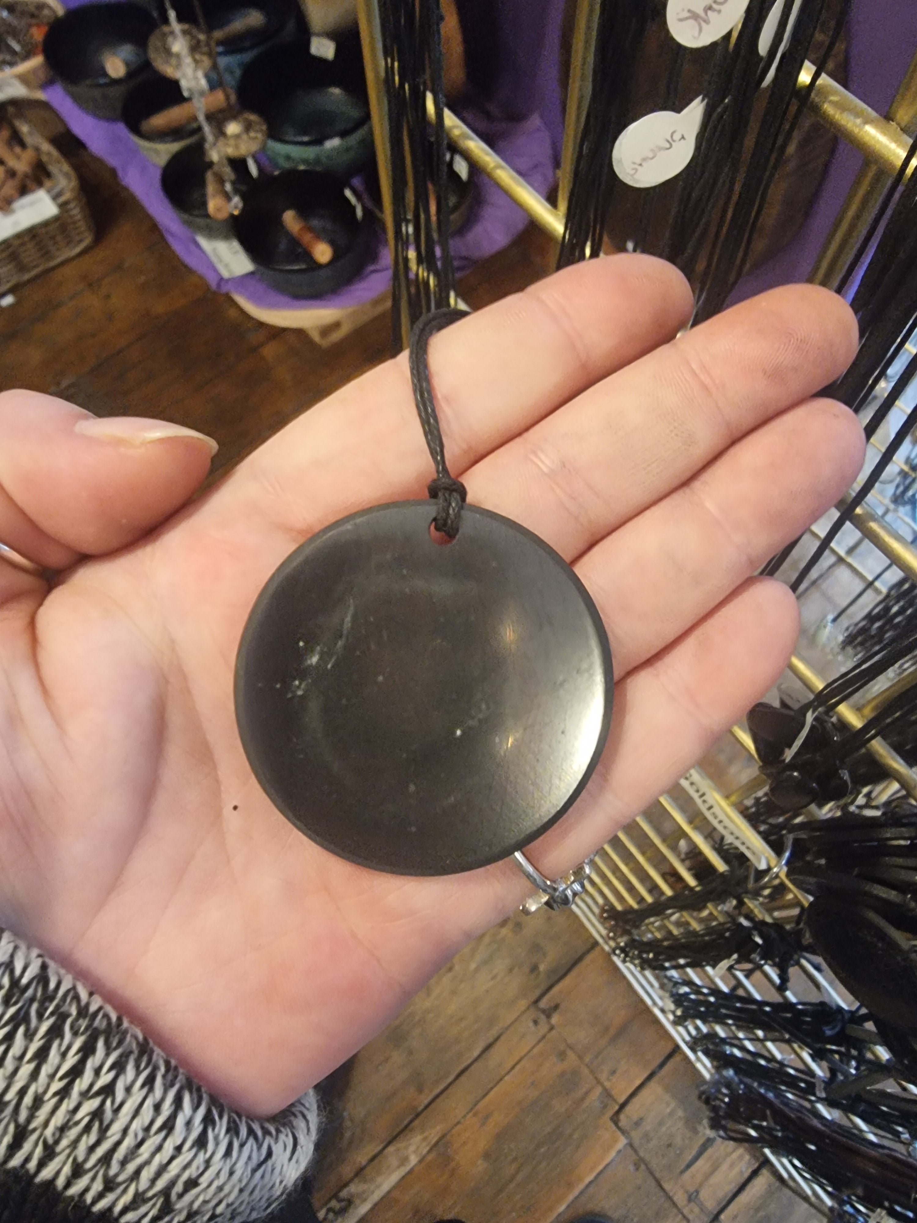 Shungite Round Pendant