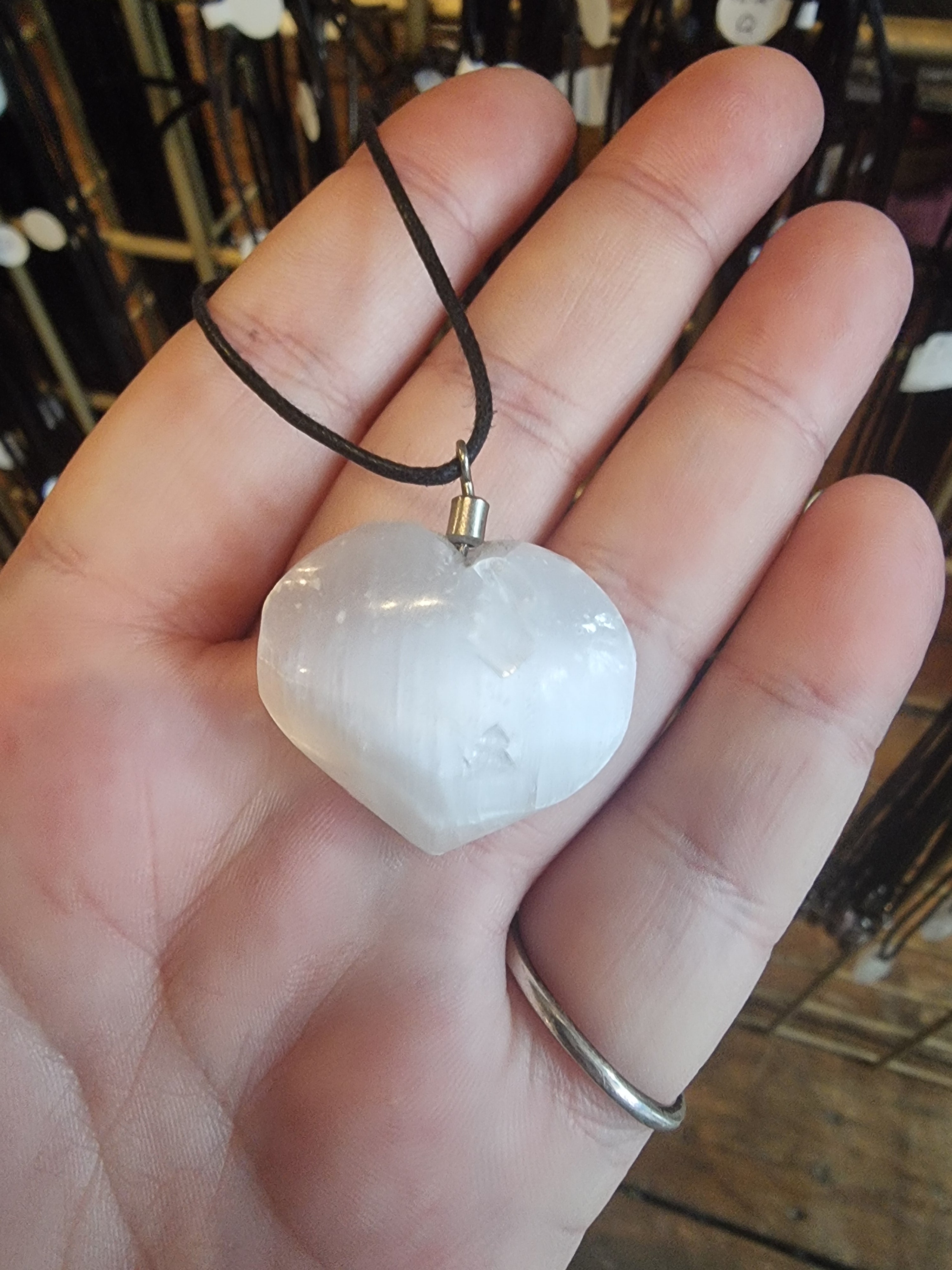 Selenite Heart Pendant