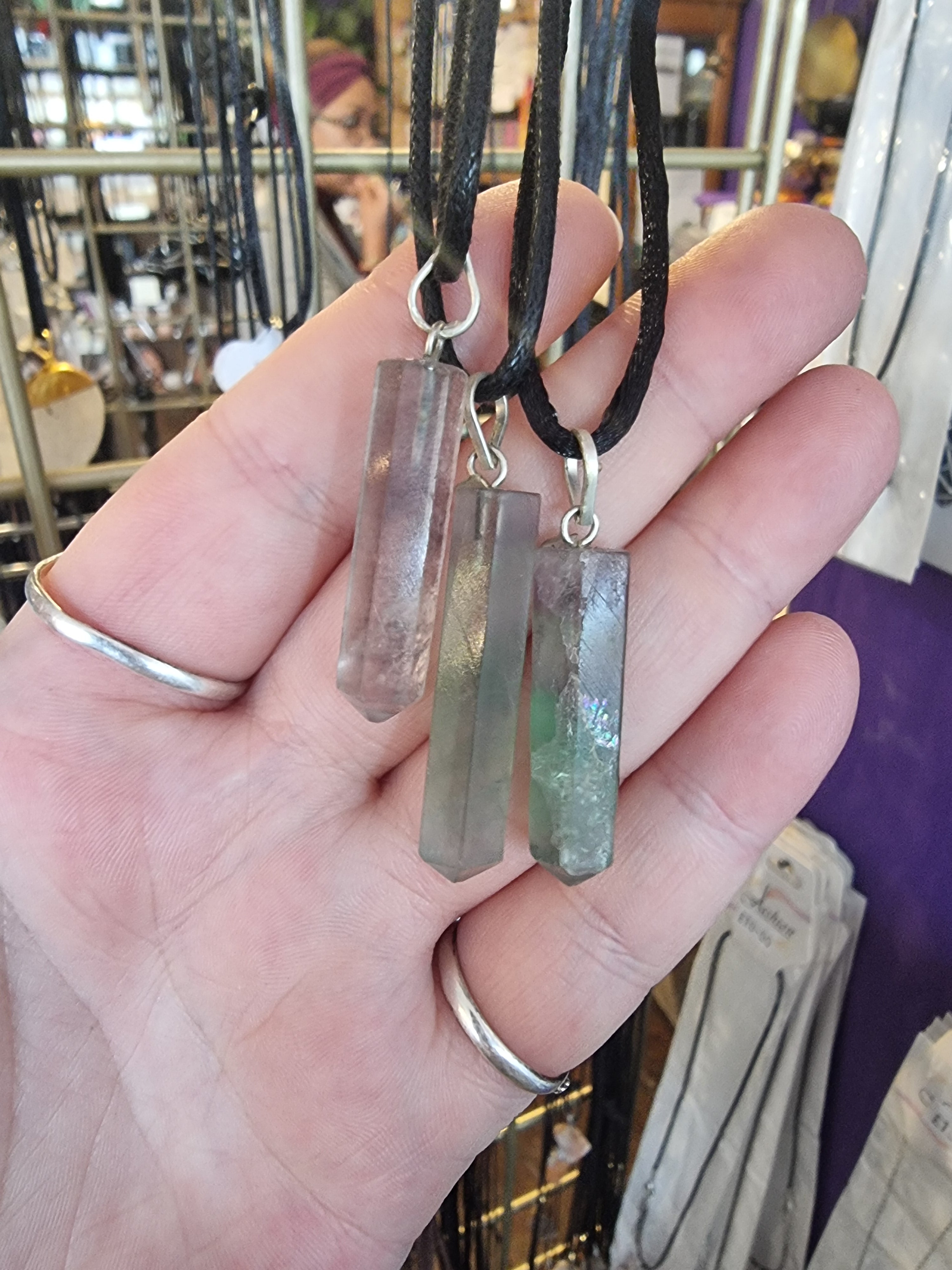 Fluorite Pencil Point Pendant