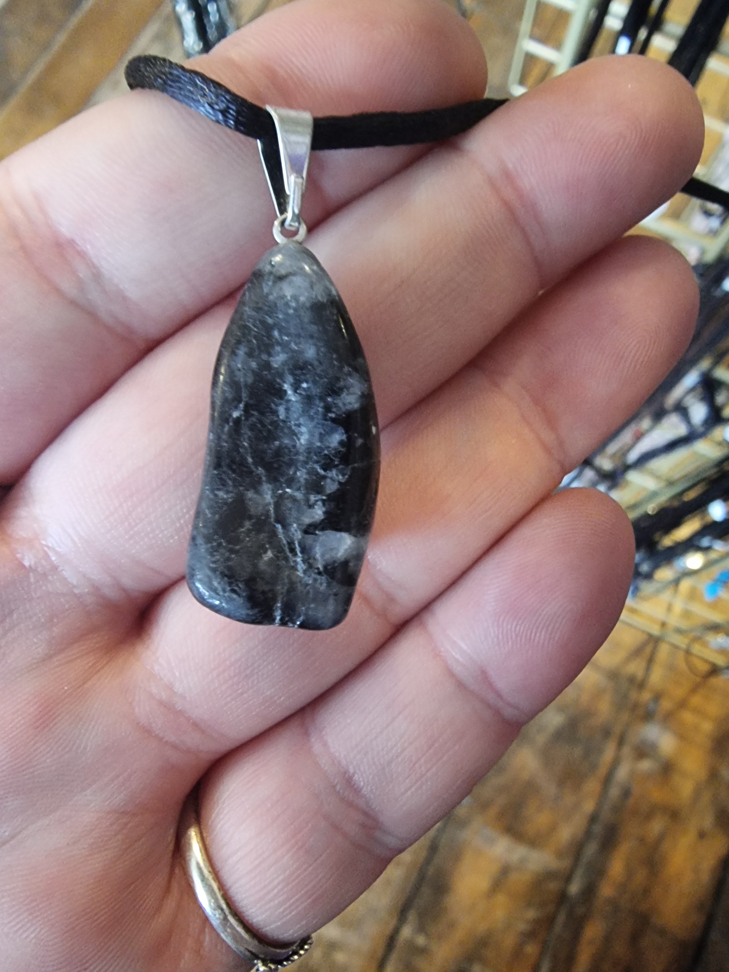 Tourmalinated Quartz Pendant (Dark)