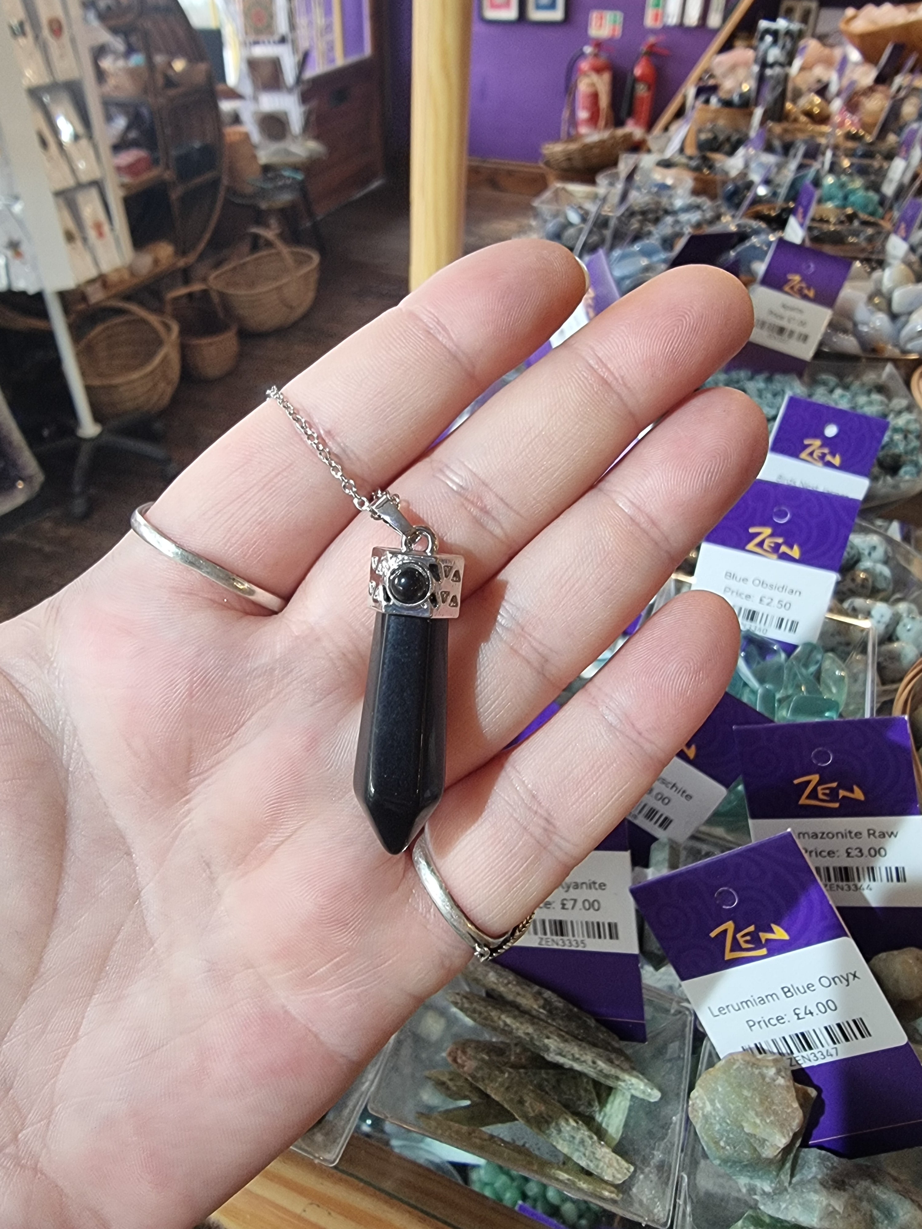 Obsidian Wand Pendant