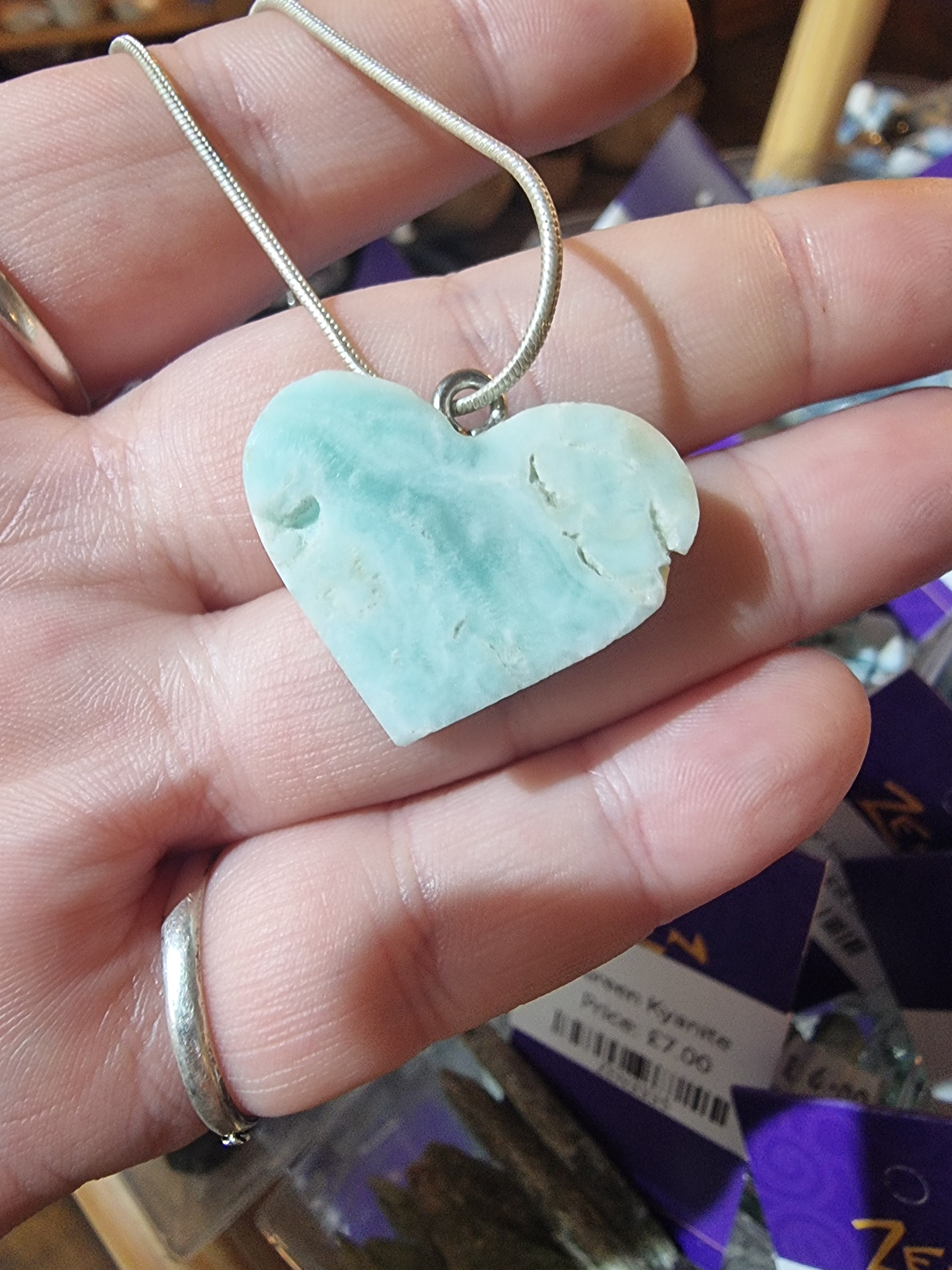 Caribbean Calcite Heart Pendant