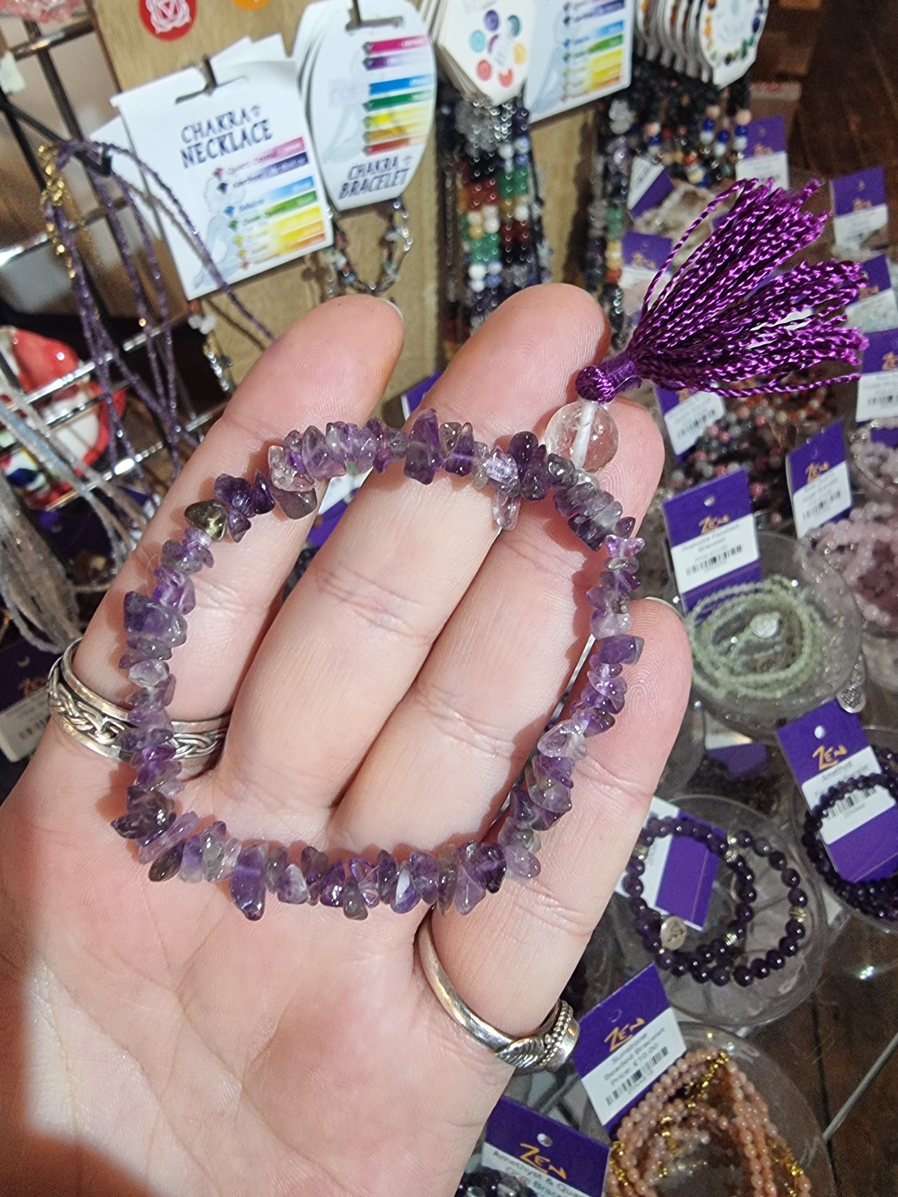 Amethyst Yoga Chip Bracelet