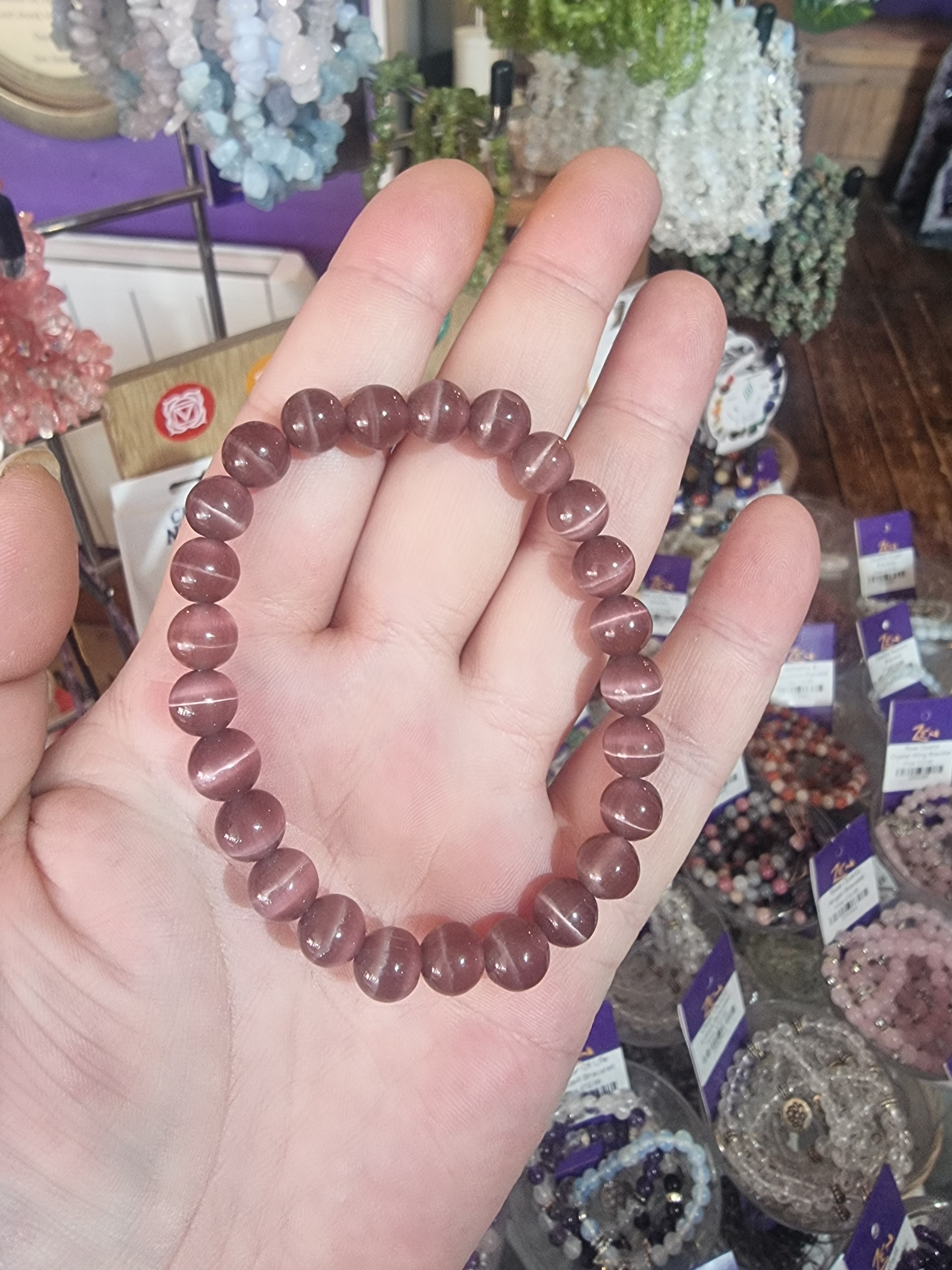 Purple Obsidian Bead Bracelet