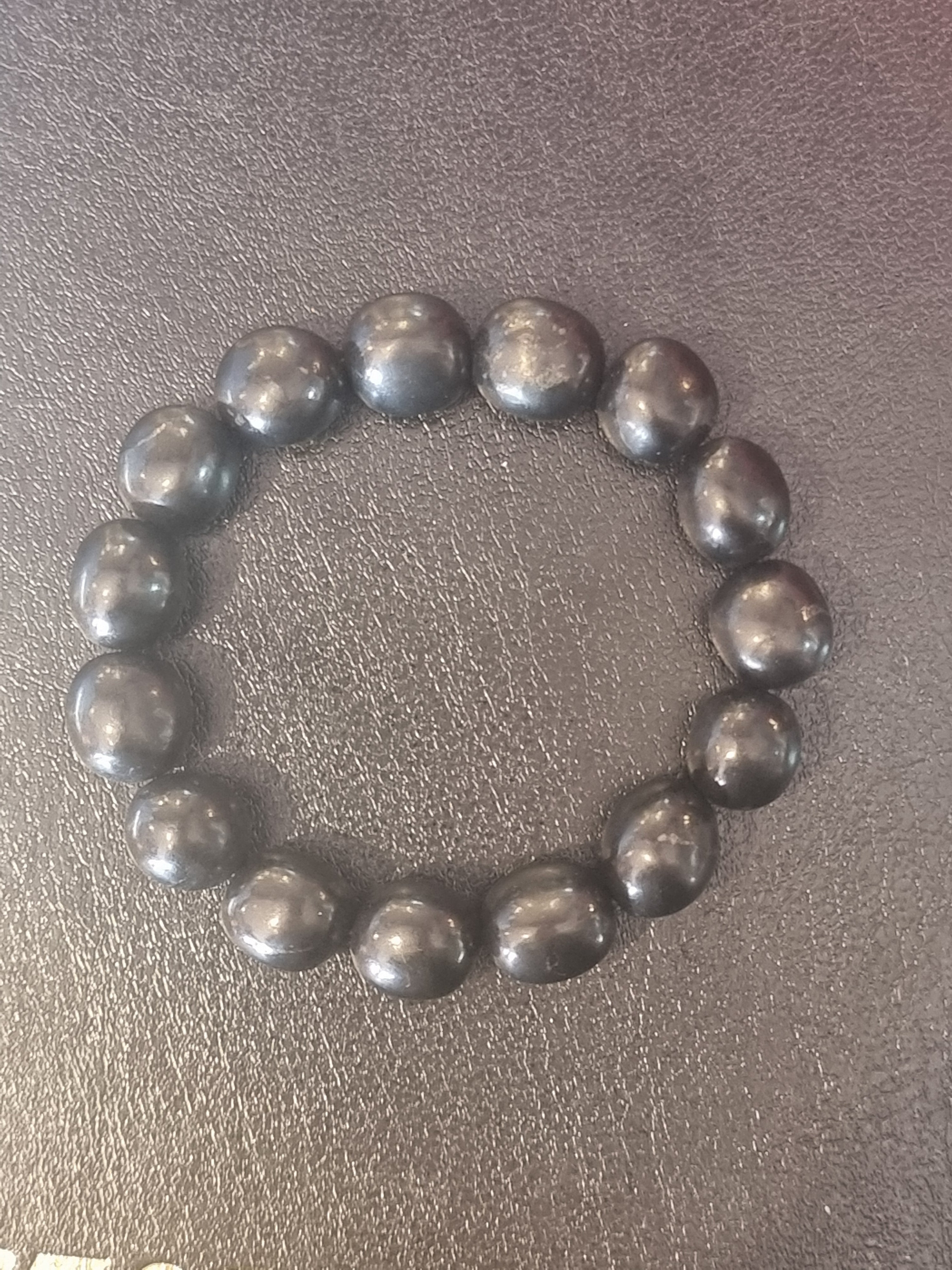 Shungite Beaded Bracelet (Large)