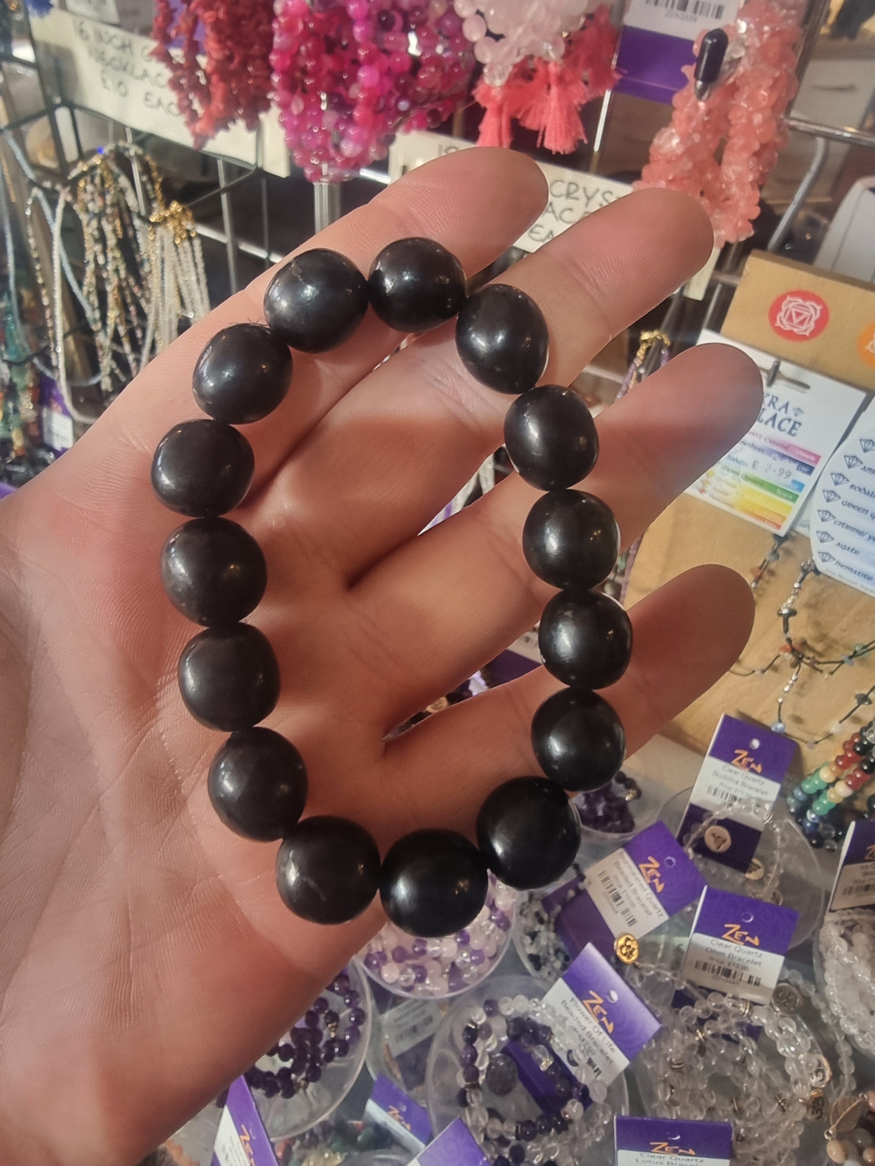 Shungite Beaded Bracelet (Large)