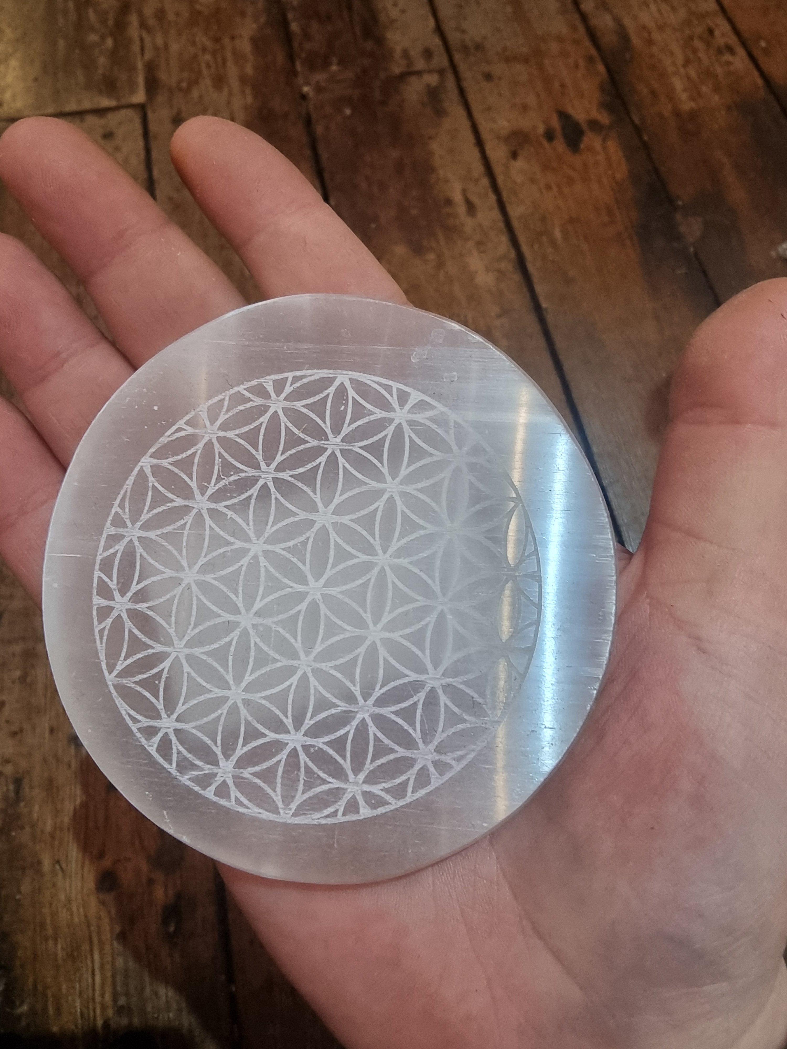 Selenite Plate Flower of Life