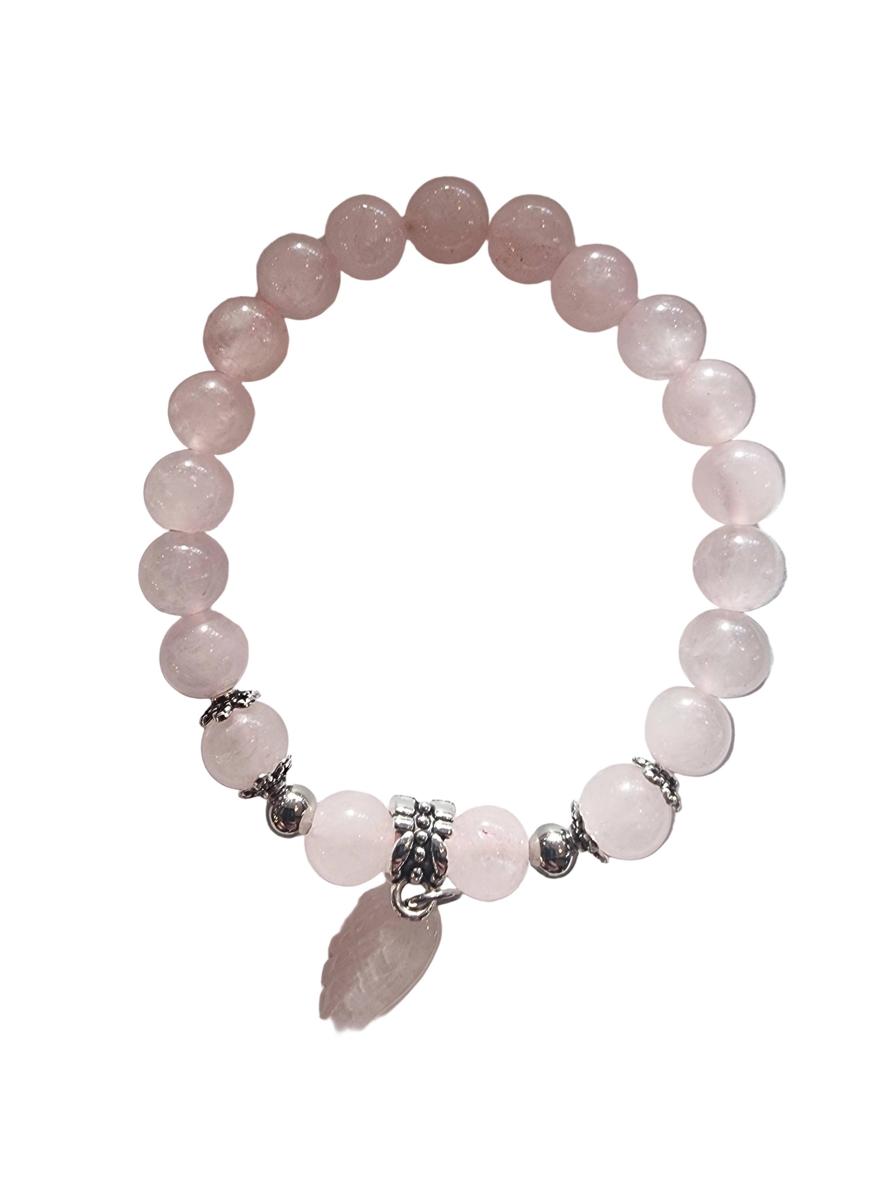 Rose Quartz Crystal Wing Bracelet