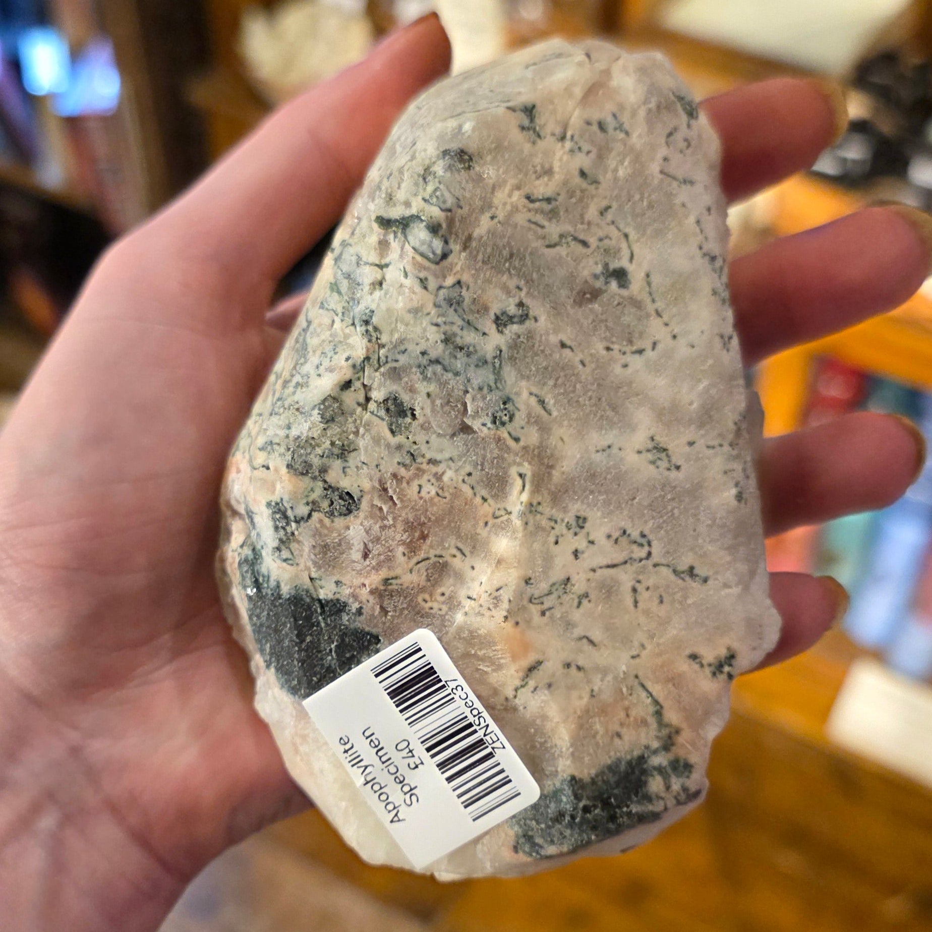Apophyllite Specimen with Dendritic Back