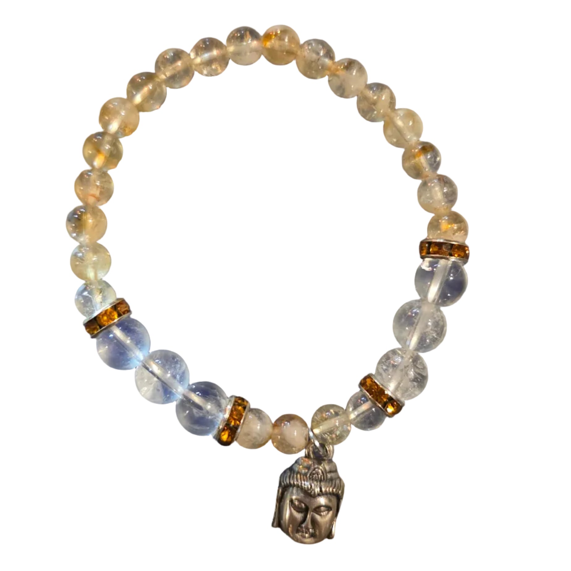 Citrine & Quartz Buddha Bracelet