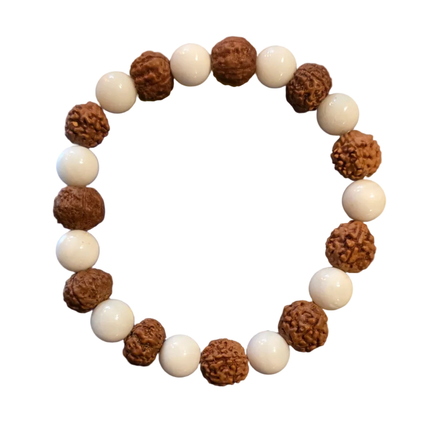 Rudraksha & Shell Bracelet