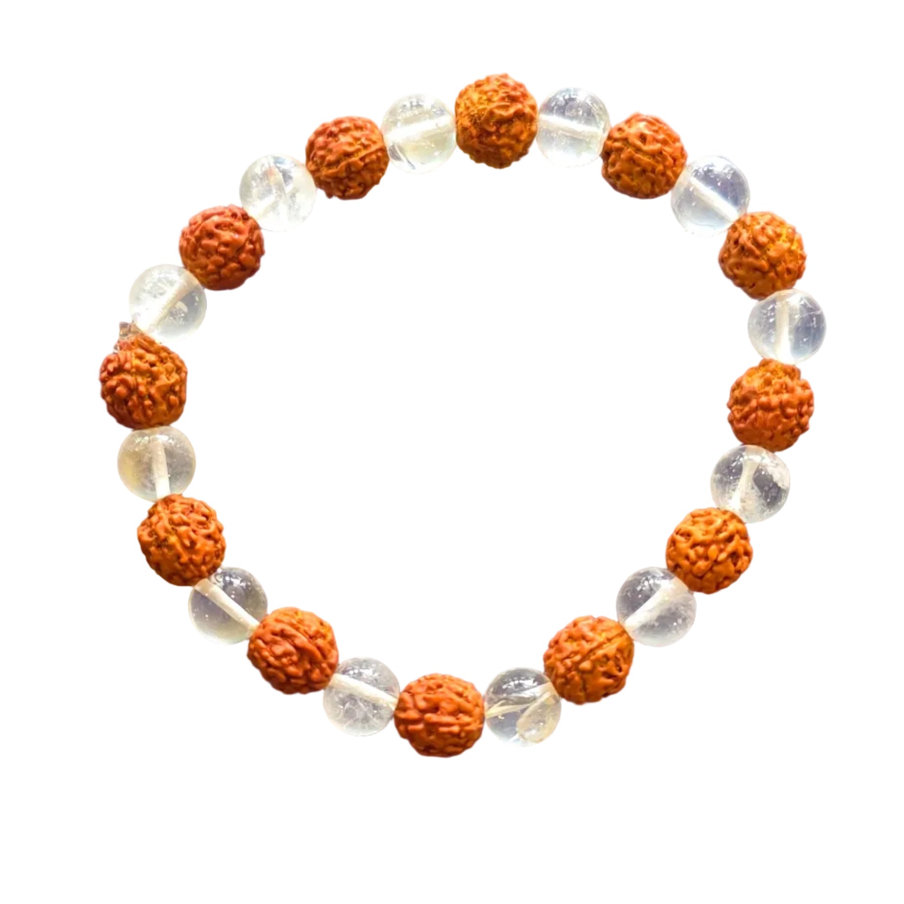 Quartz & Rudraksha Seed Bracelet