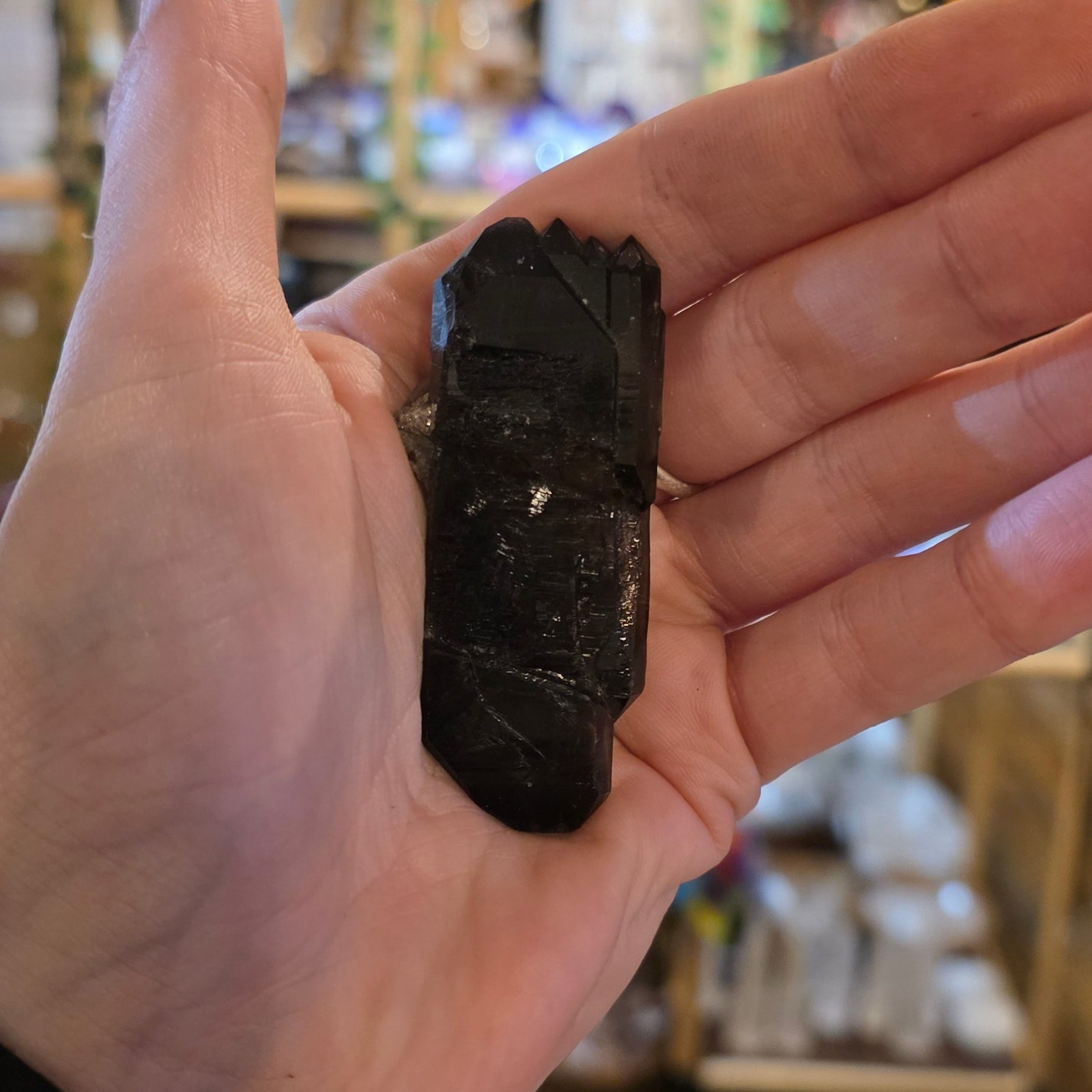 Elestial Smokey Quartz with Seed Bed