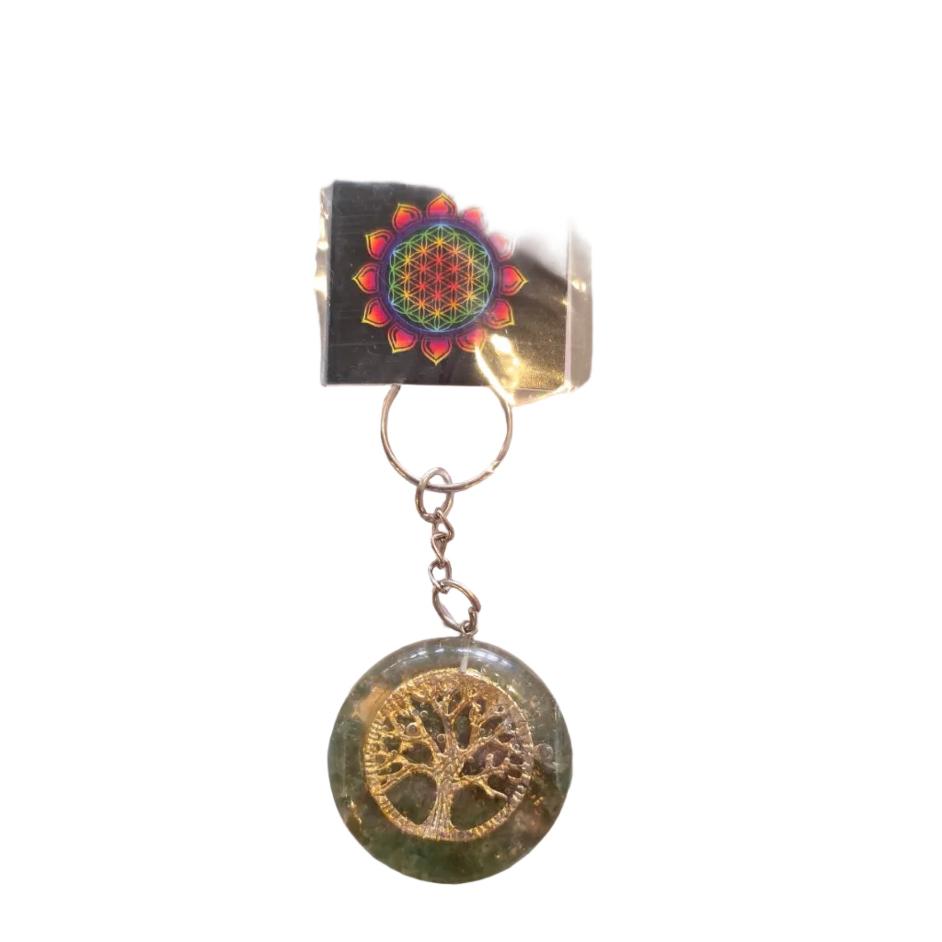 Tree of Life Orgonite Keyring