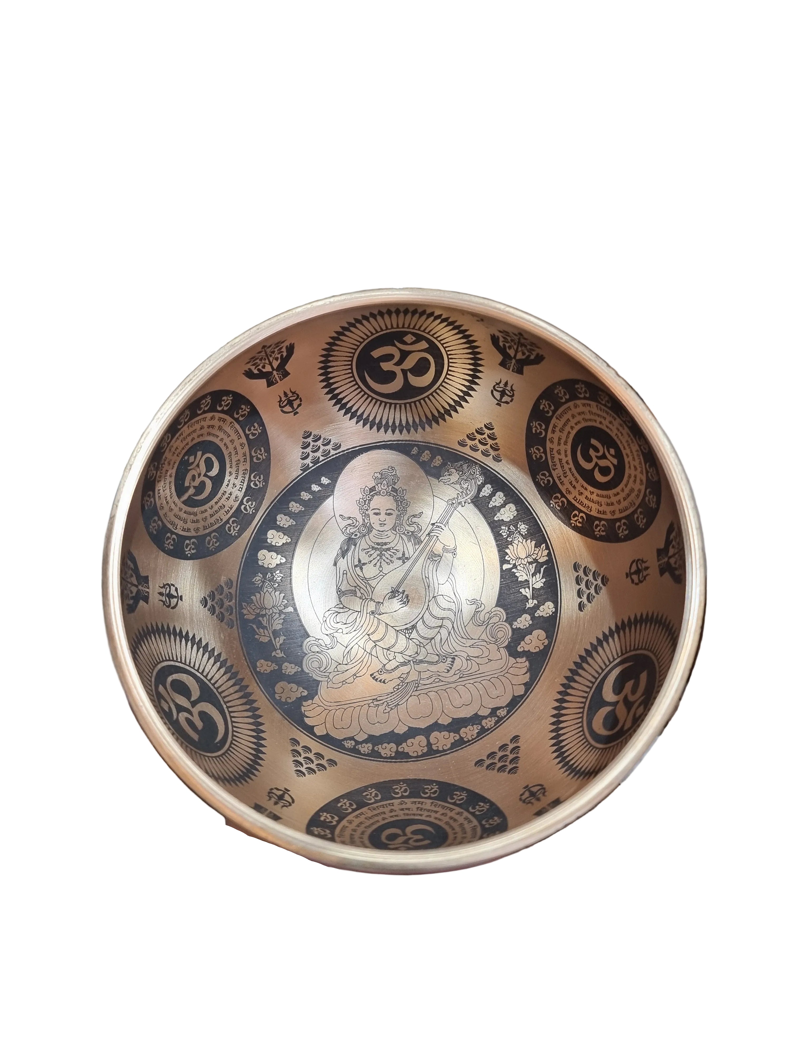 Saraswati Engraved Singing Bowl (15cm)