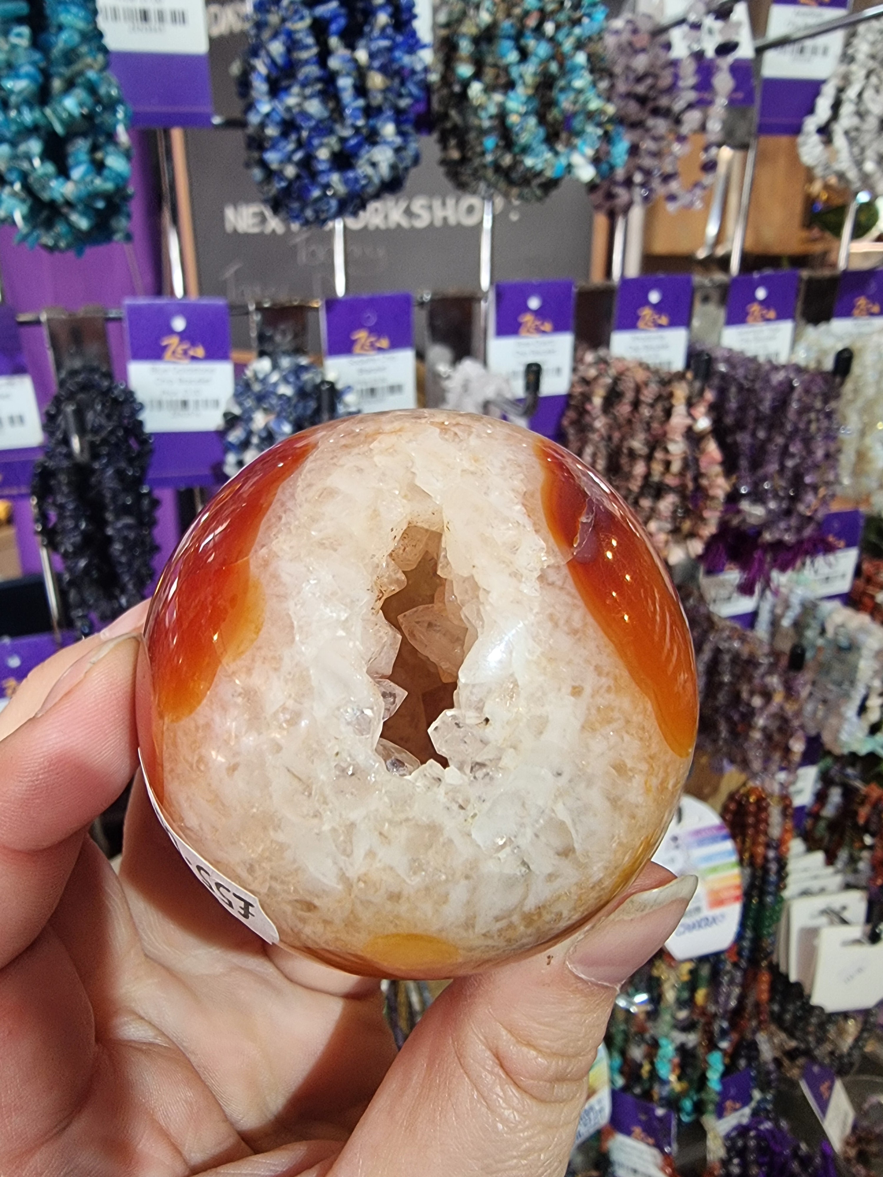 Carnelian Geode Sphere