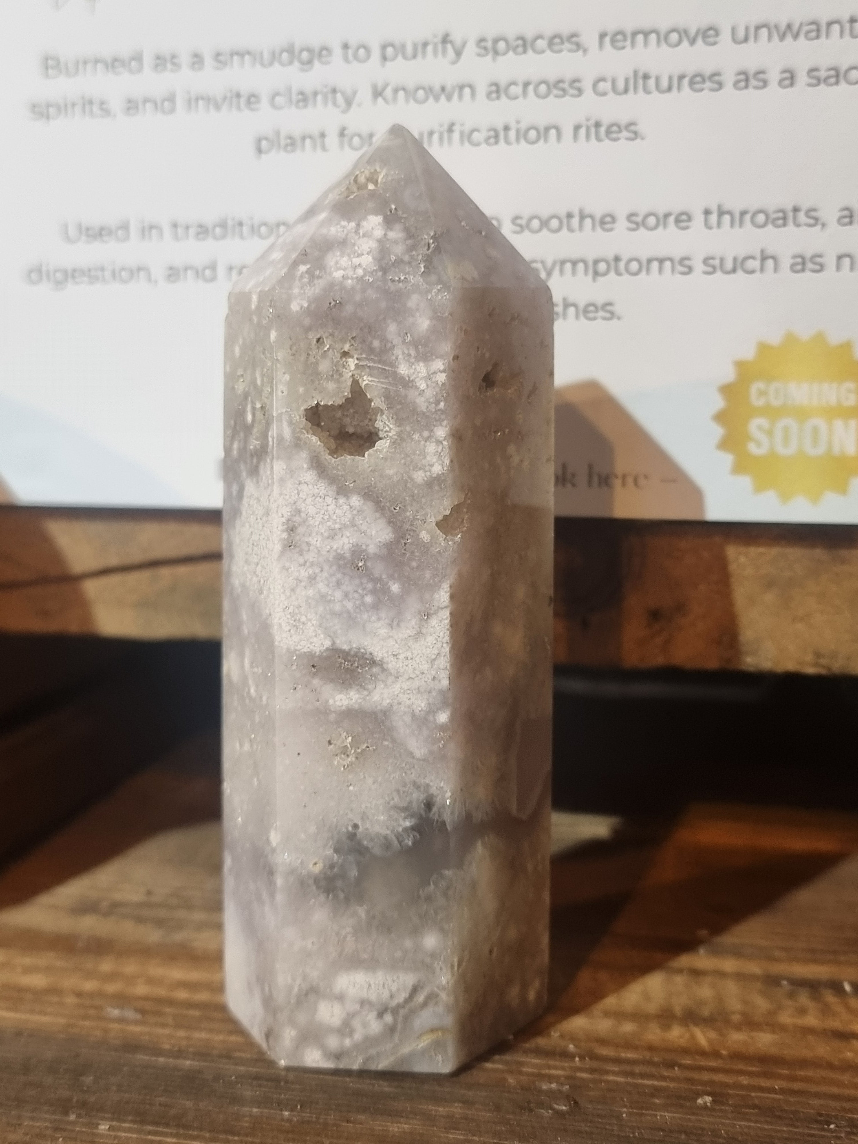 Green Flower Agate Tower