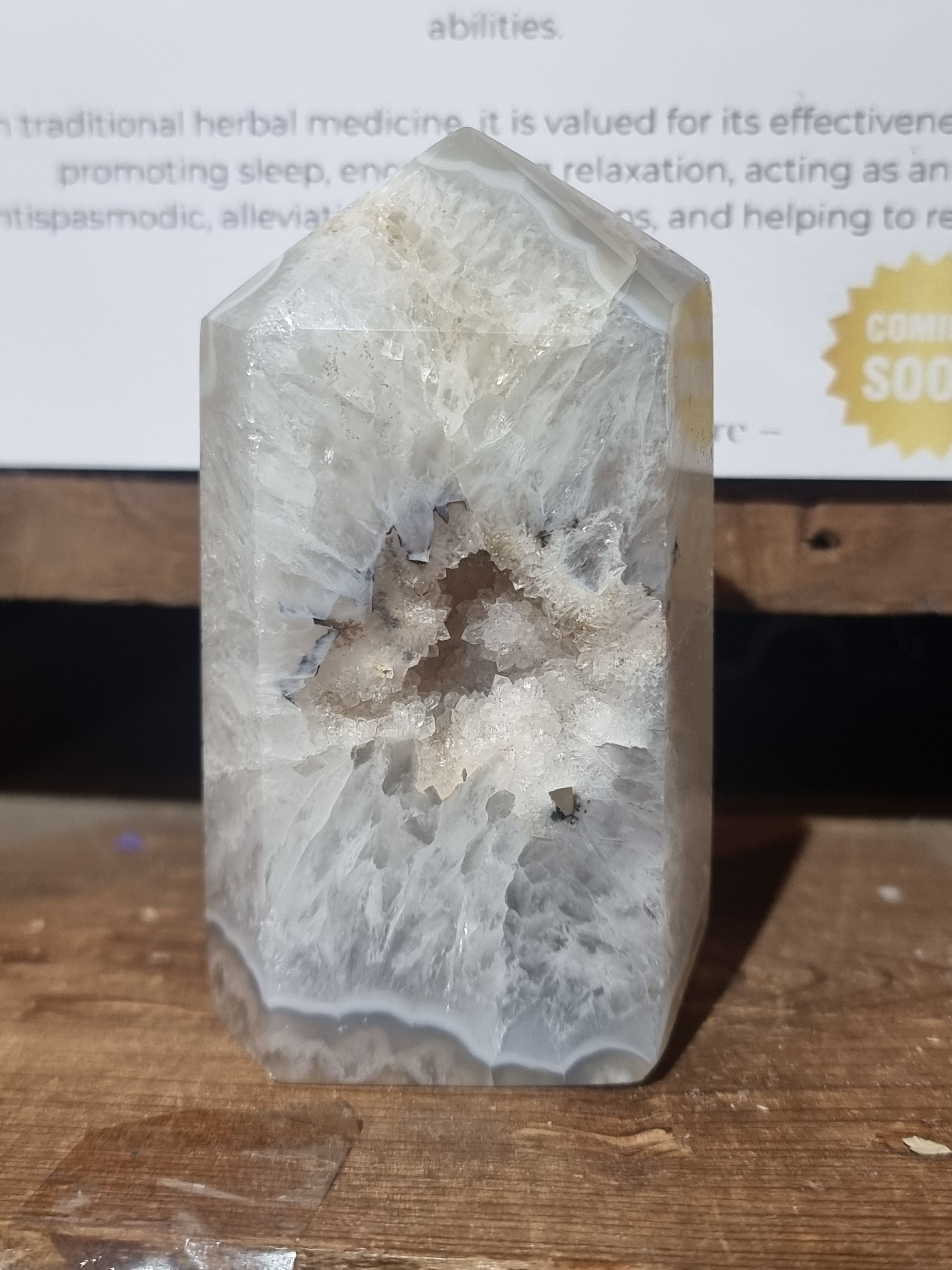 Druzy Aura Agate Tower (242g)