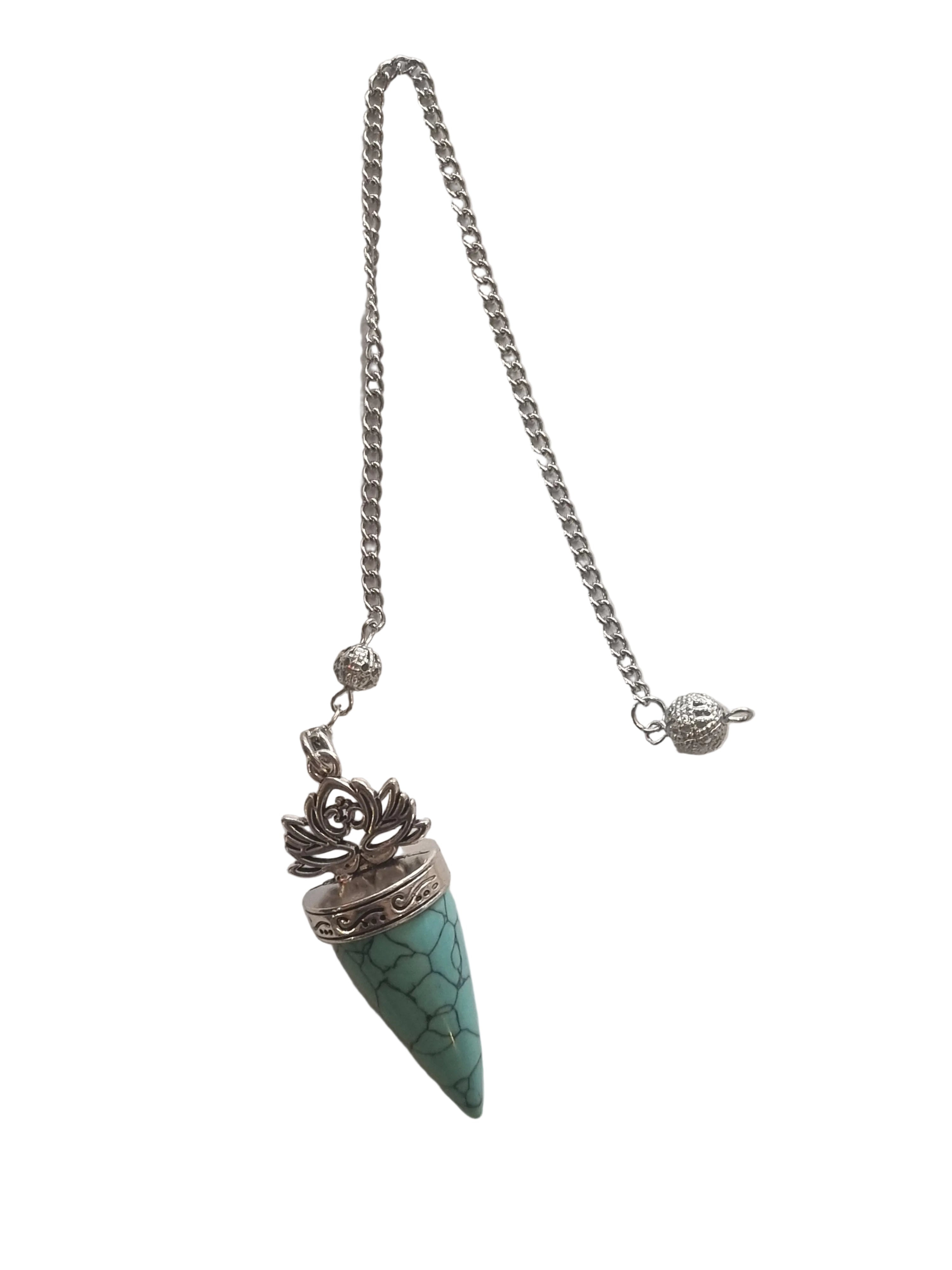 Turquoise Howlite Lotus Pendulum