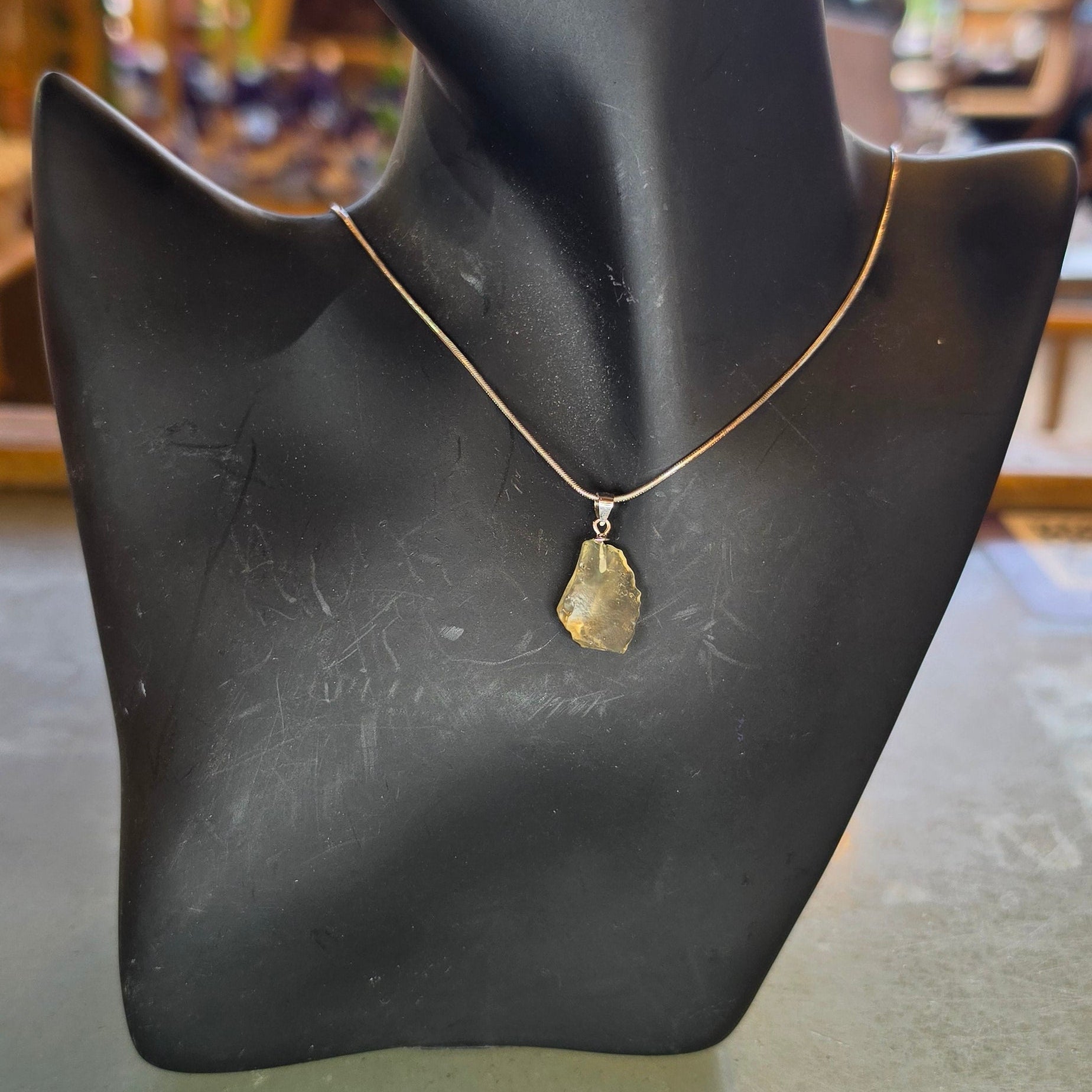 Silver Libyan Golden (Tektite) Pendants