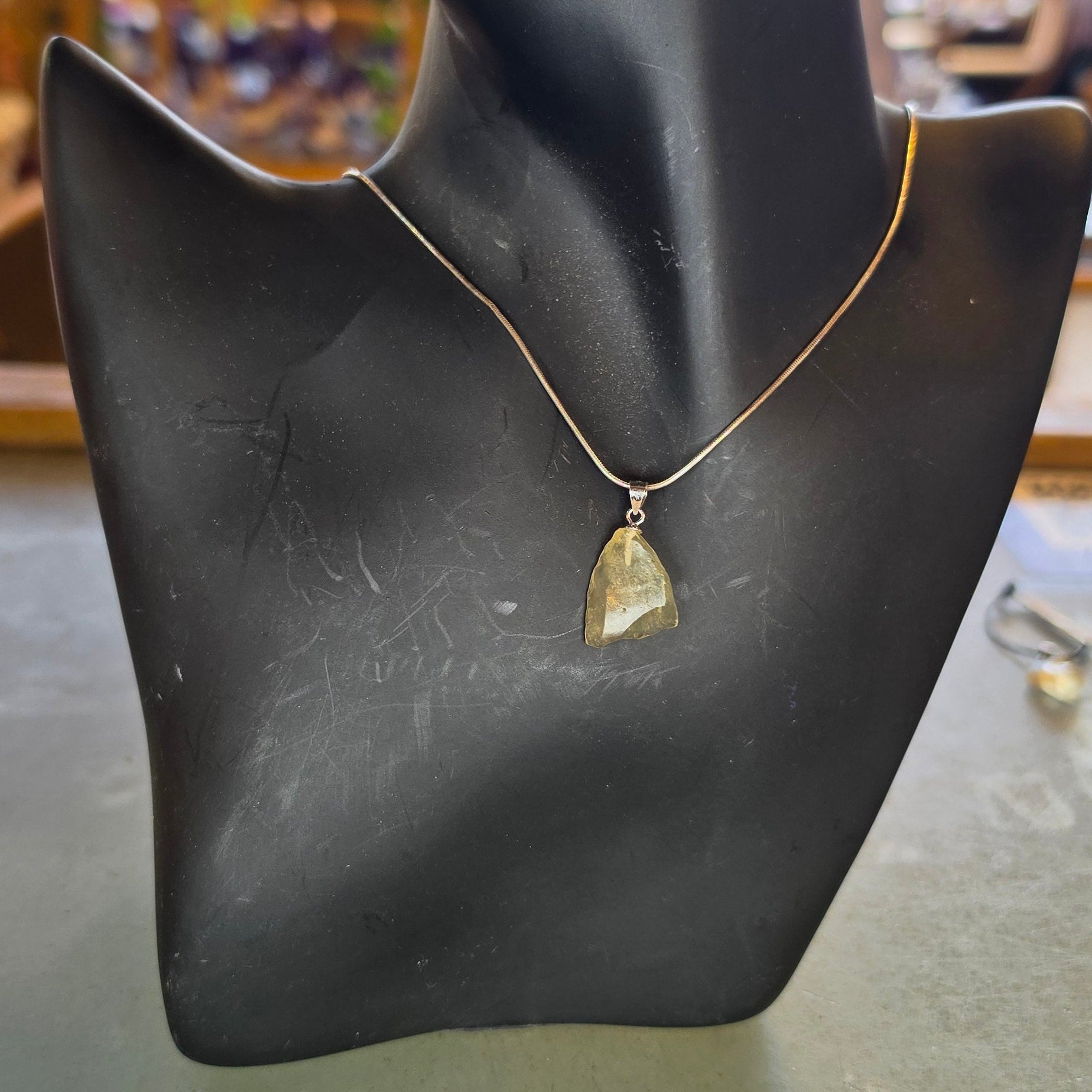 Silver Libyan Golden (Tektite) Pendants
