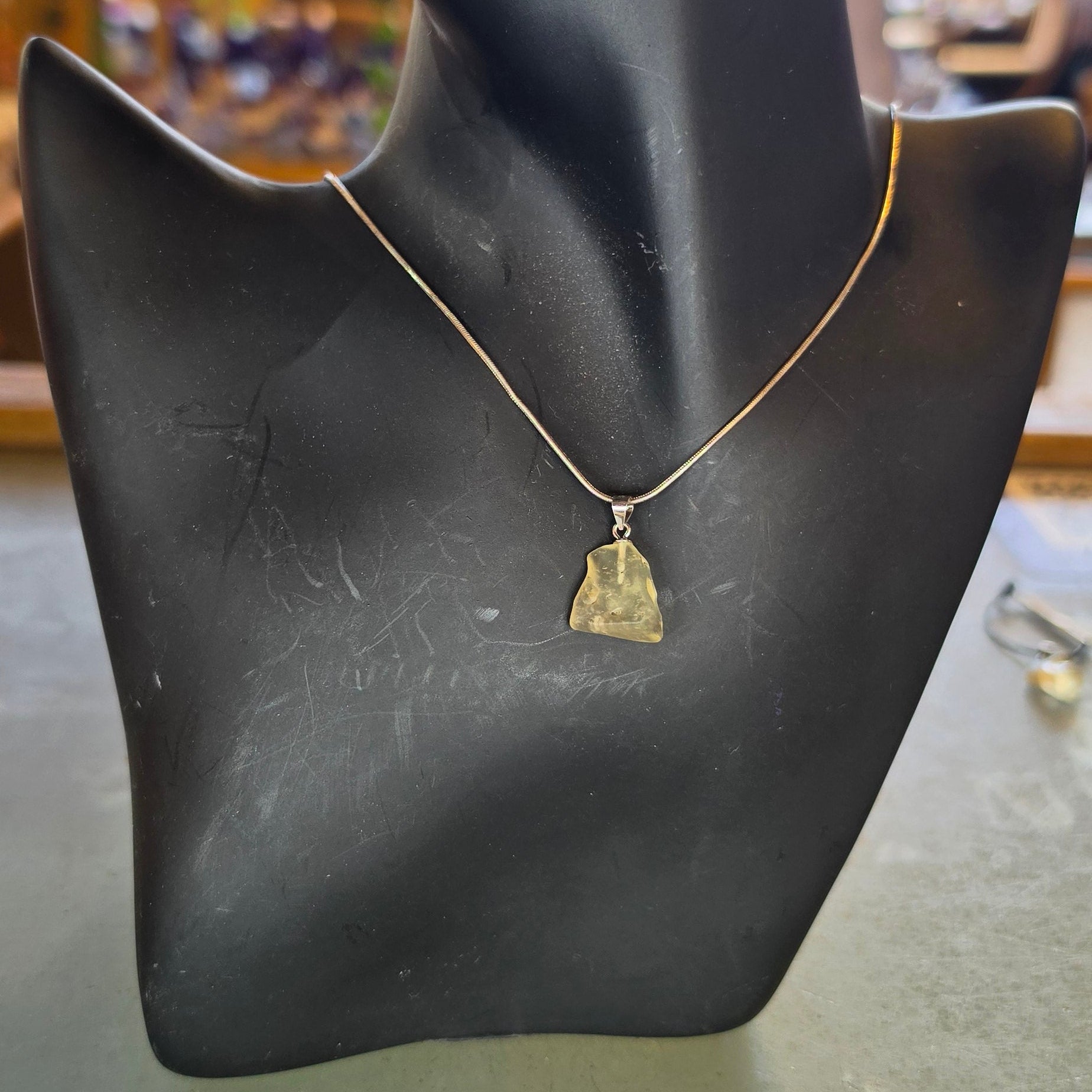 Silver Libyan Golden (Tektite) Pendants