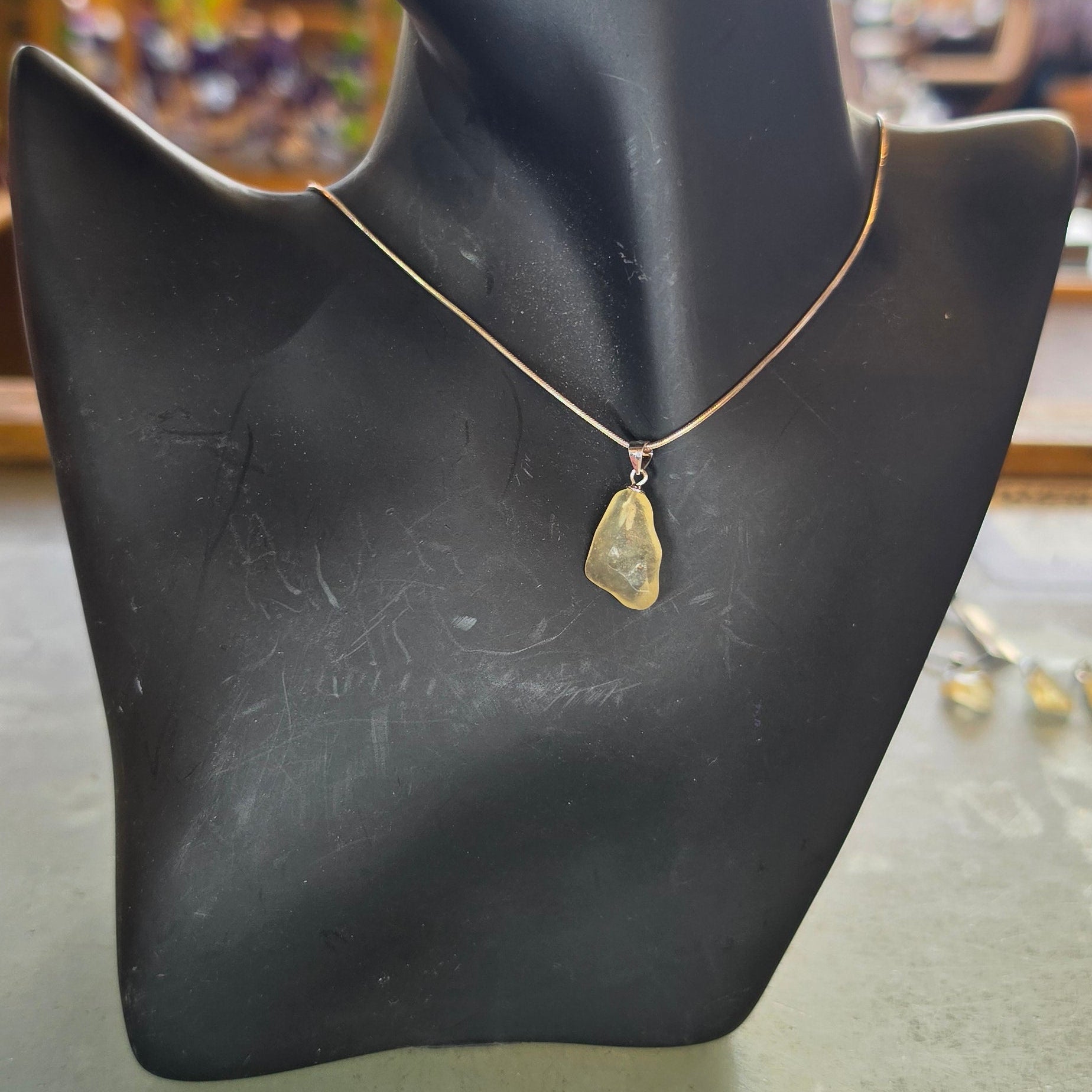 Silver Libyan Golden (Tektite) Pendants