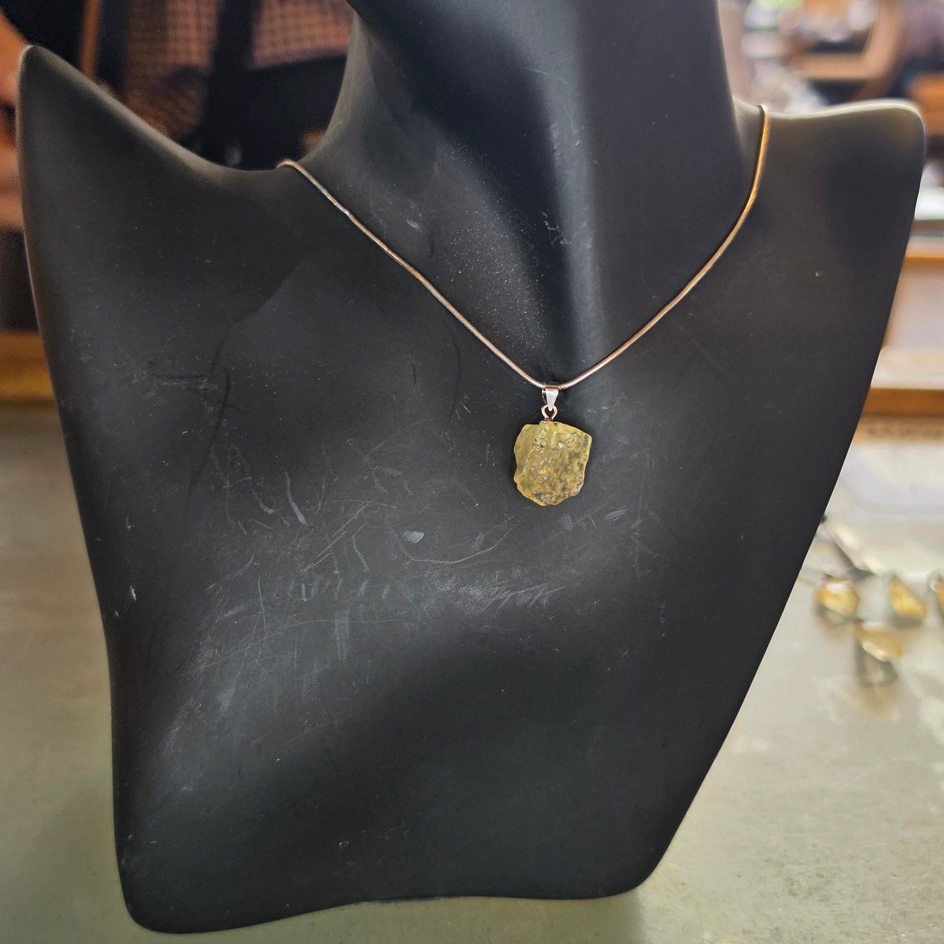 Silver Libyan Golden (Tektite) Pendants