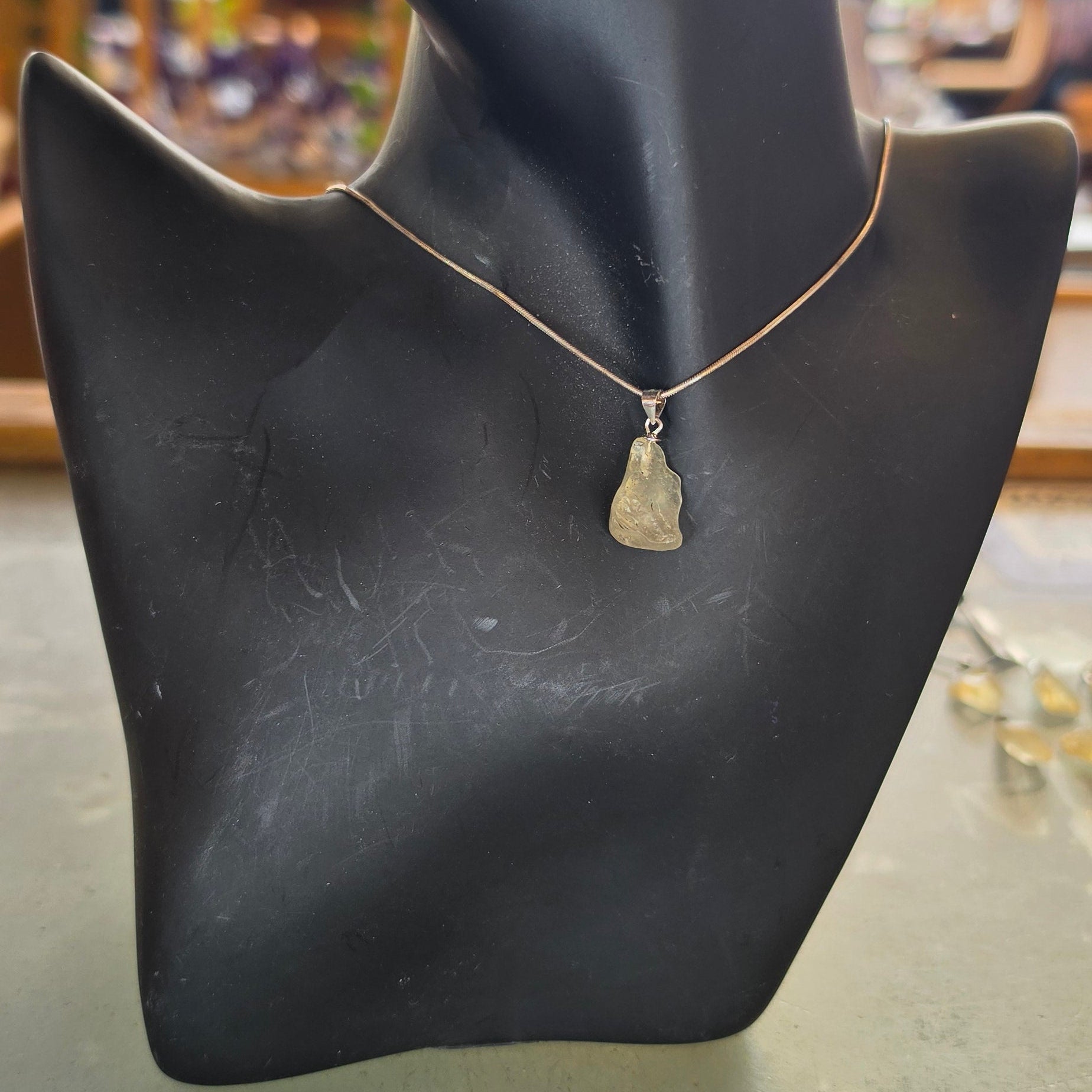 Silver Libyan Golden (Tektite) Pendants