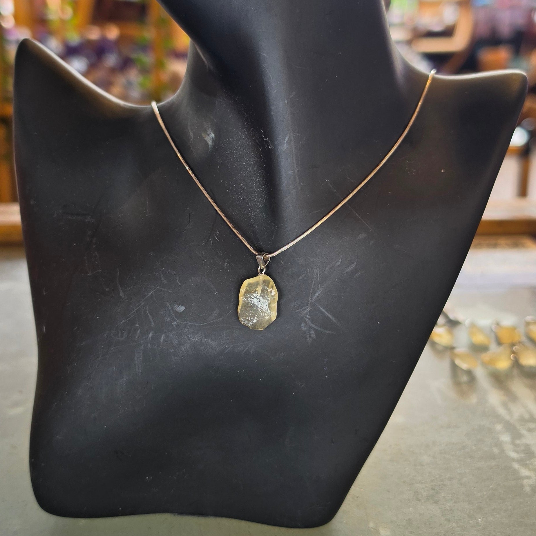 Silver Libyan Golden (Tektite) Pendants
