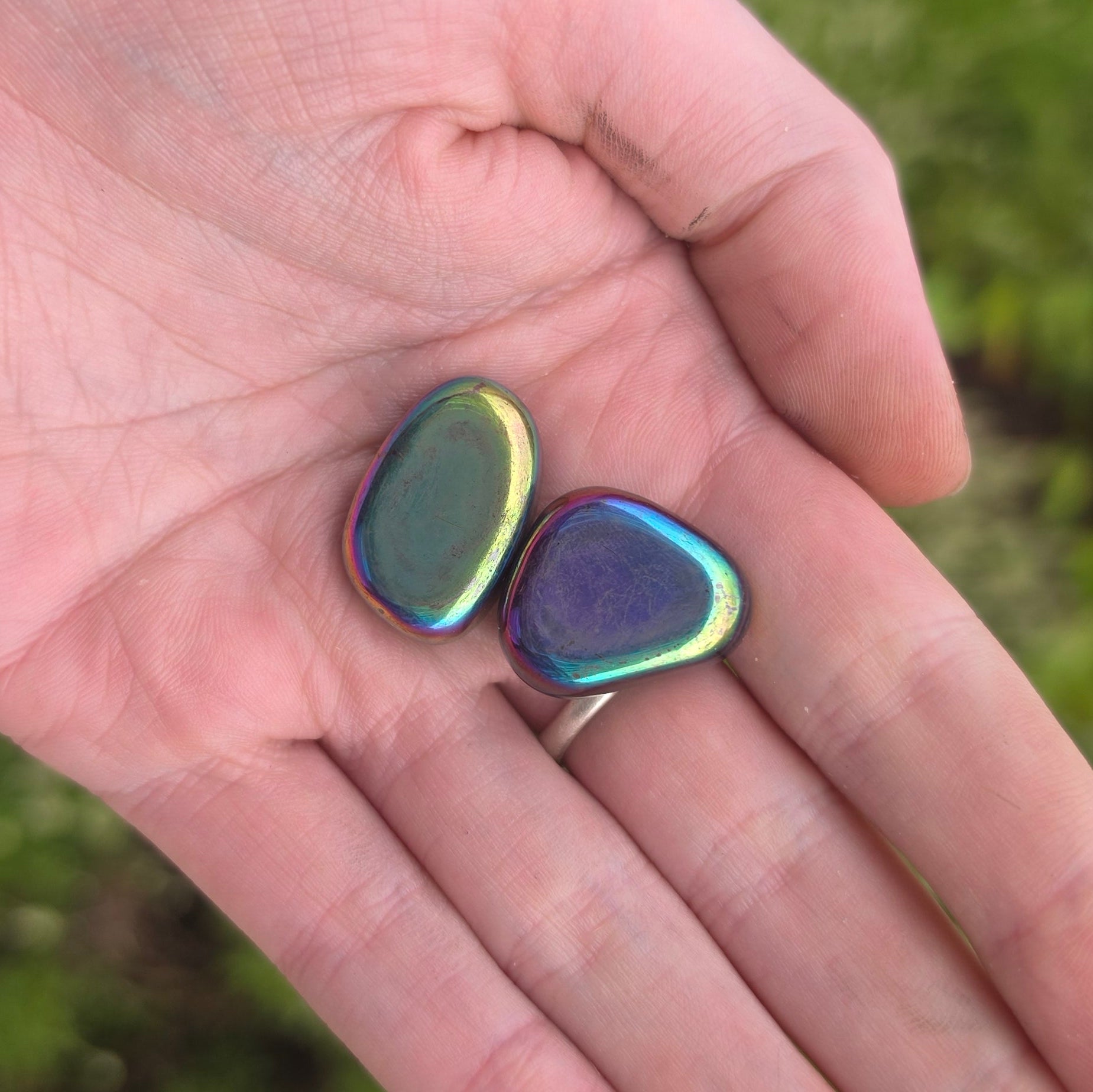 Rainbow Magnetic Hematite (Pair)