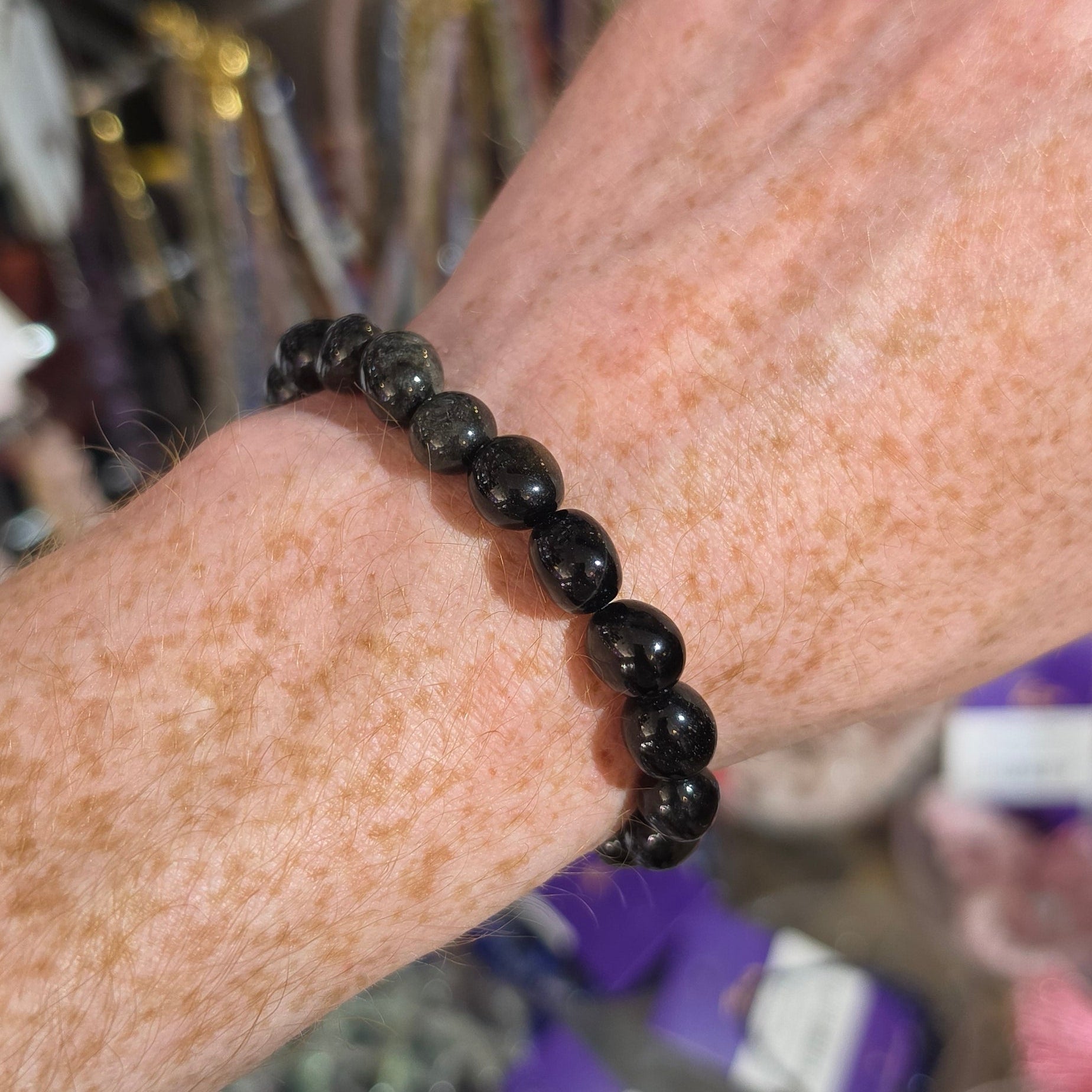 Silver Sheen Obsidian Bracelet