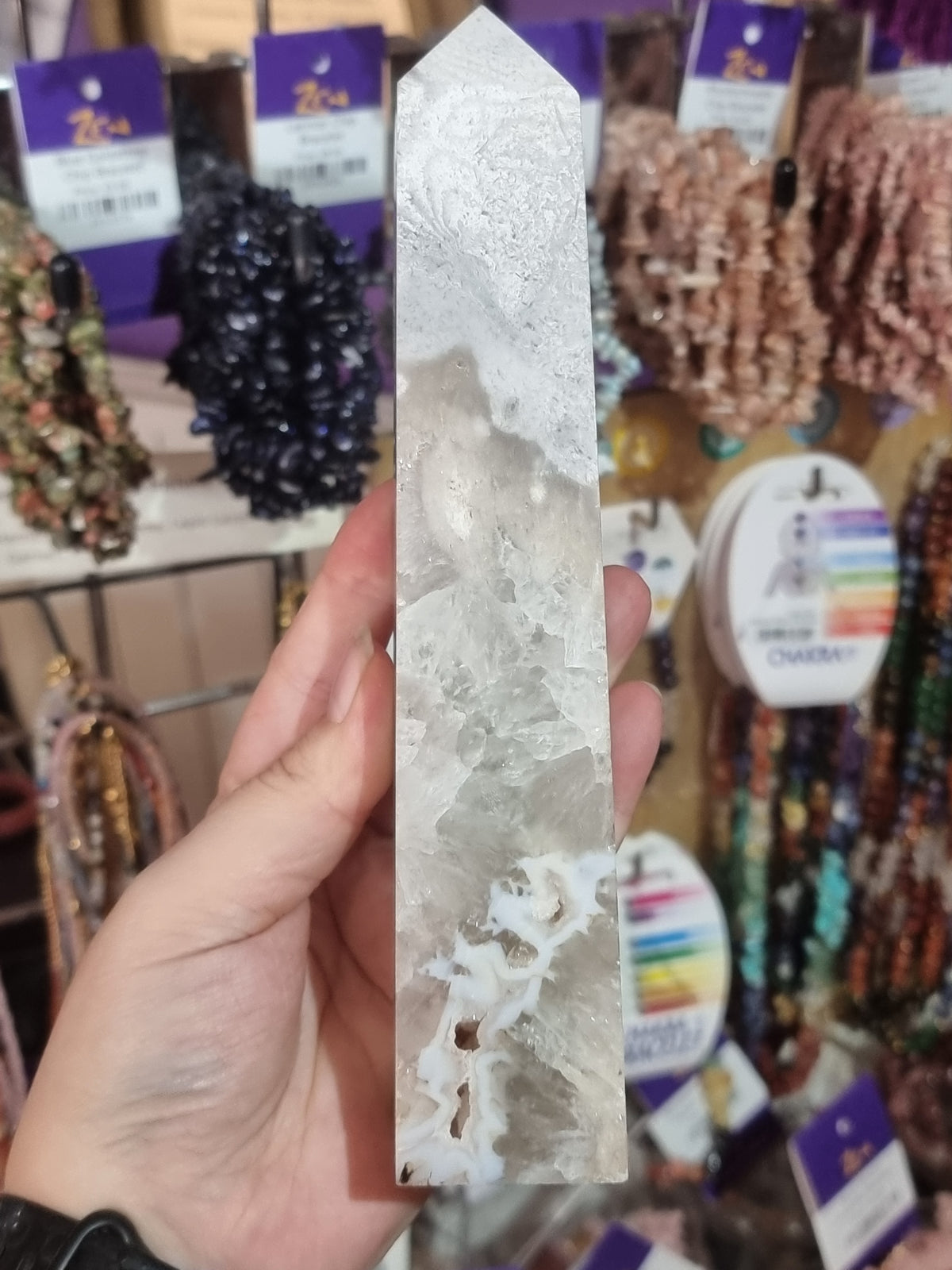 Green Flower Agate Tower (454g)