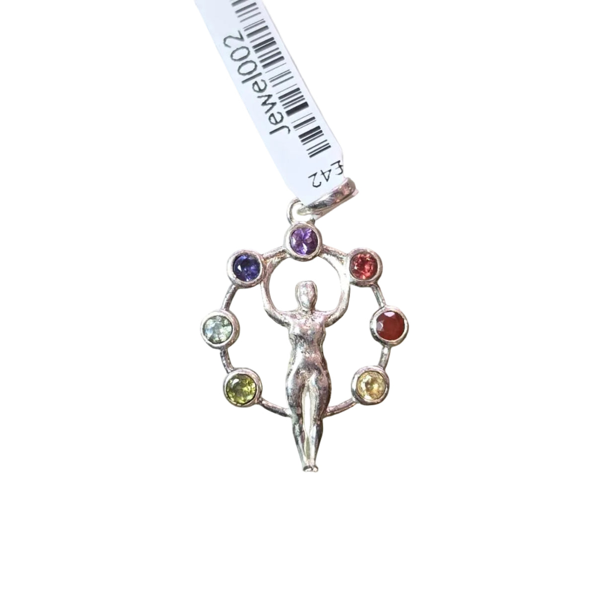 Silver Chakra Goddess Pendant
