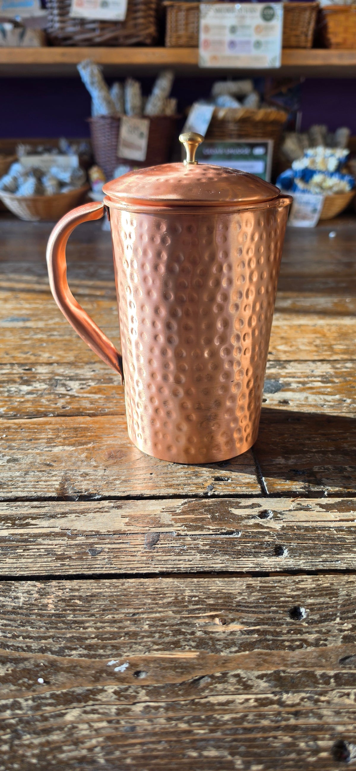 Pure Copper Water Jug (Hammered)
