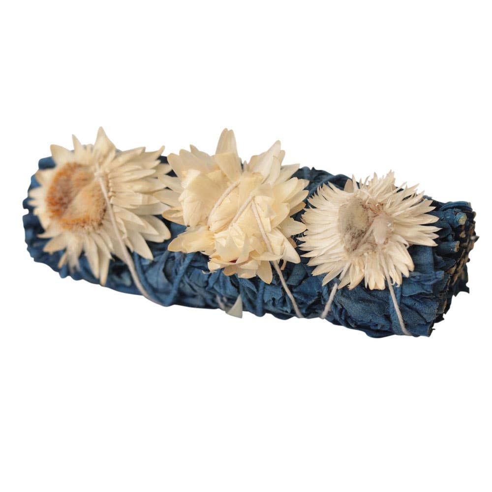 Blue White Sage with Flowers