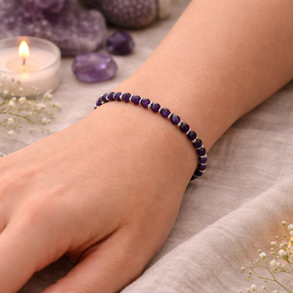 Silver Plated Amethyst Bracelet