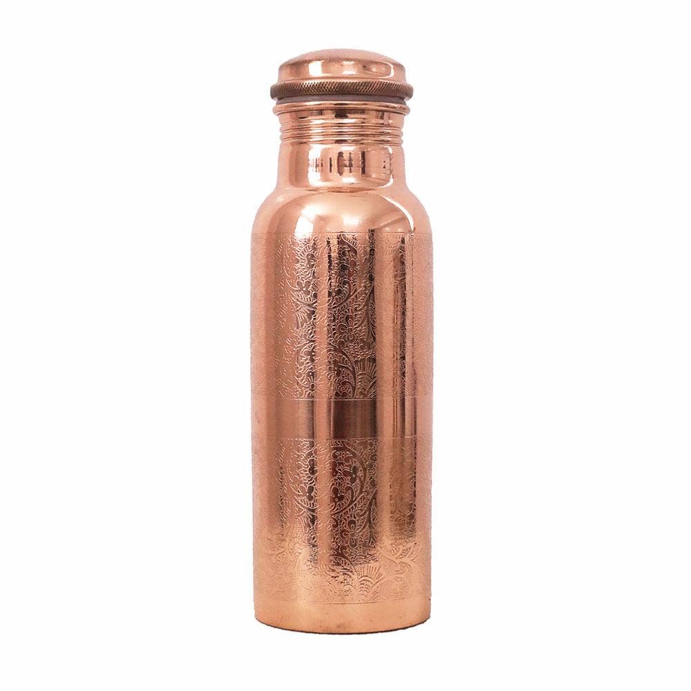 Copper water bottle, engraved, 600ml