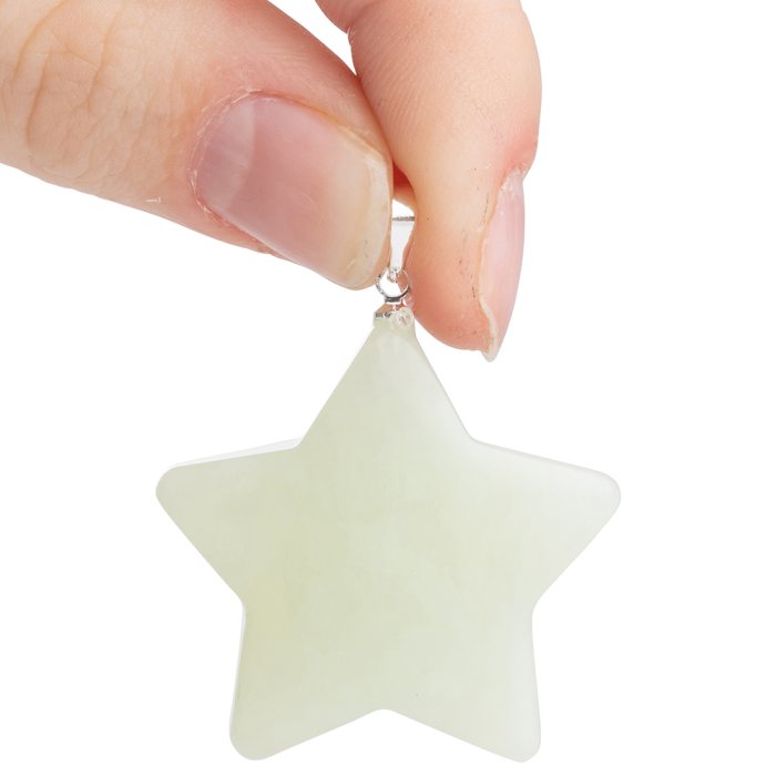 Jade Star Pendant (Silver Plated)