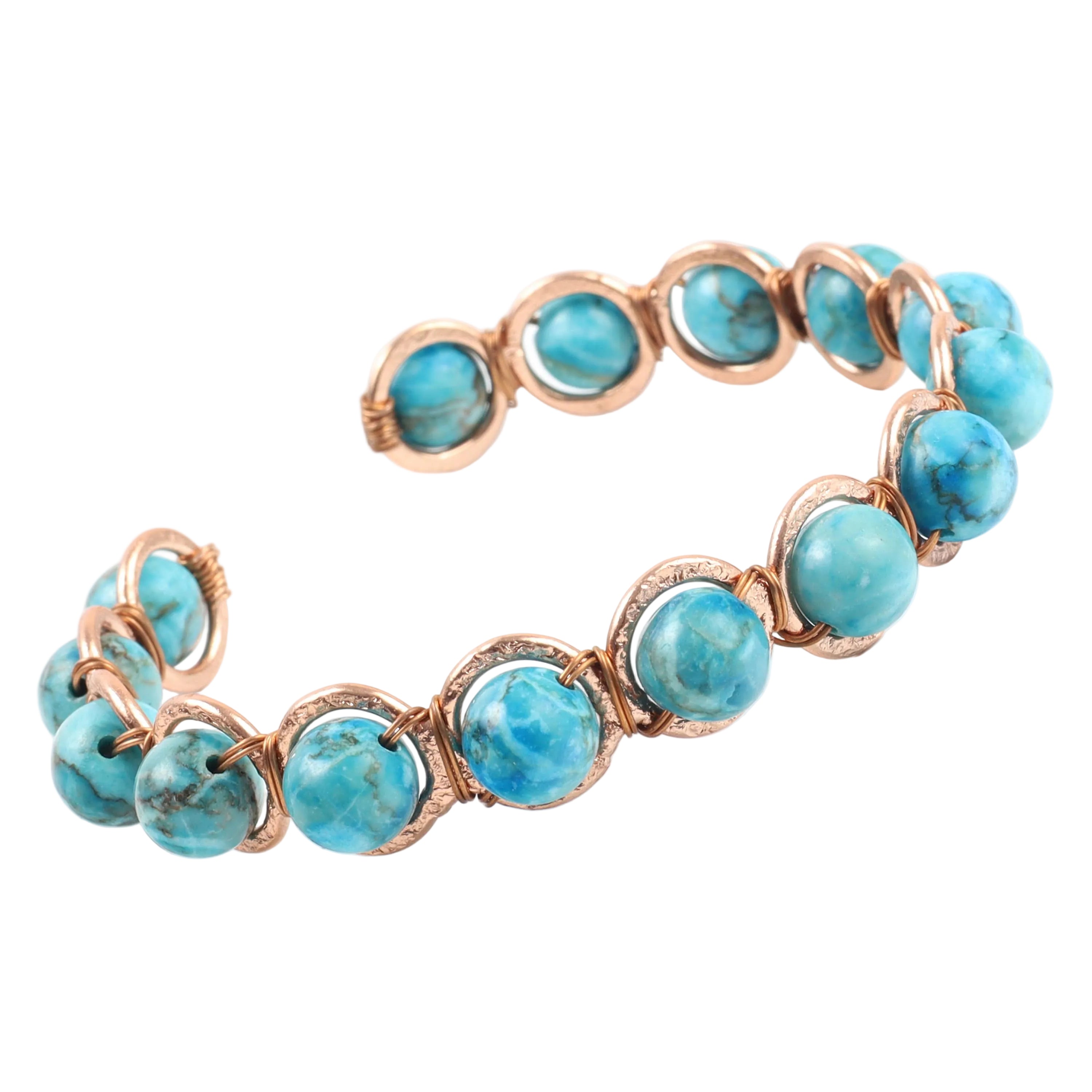 Copper & Turquoise Crystal Bracelet