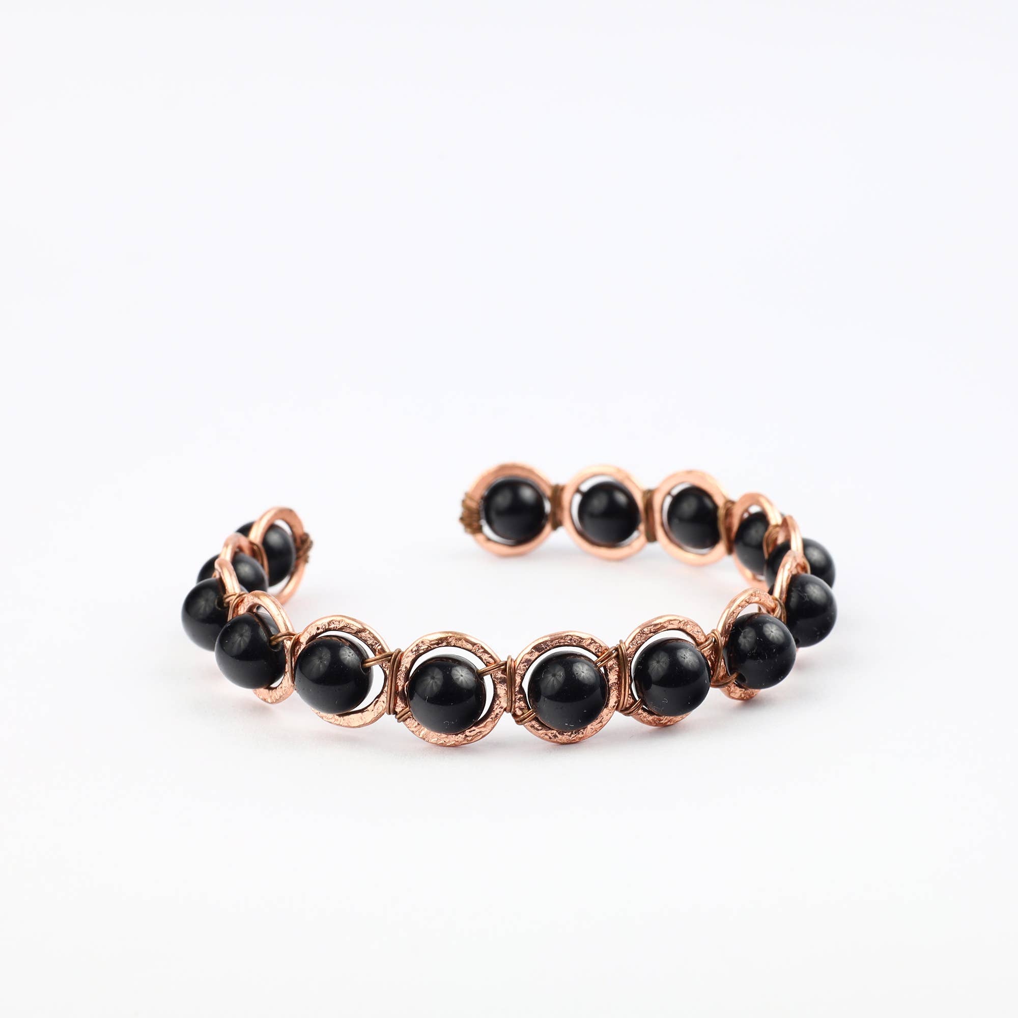 Copper & Black Obsidian Crystal Bracelet