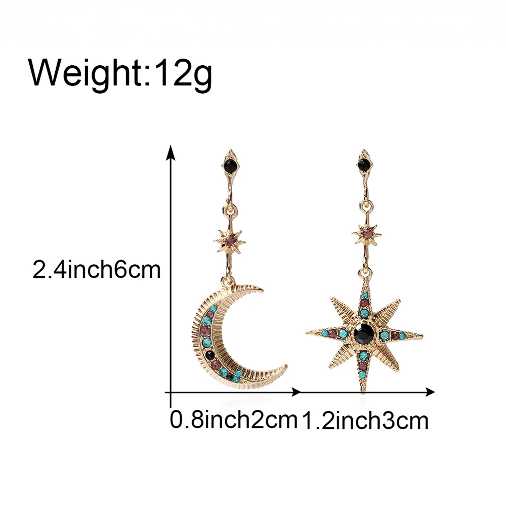 Star & Moon Drop Earrings (D2)