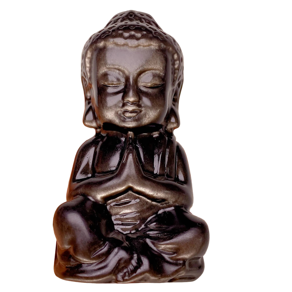 Silver Obsidian Buddha