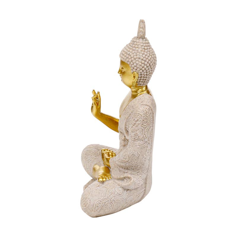 Sandstone & Gold Effect Thai Buddha Meditation