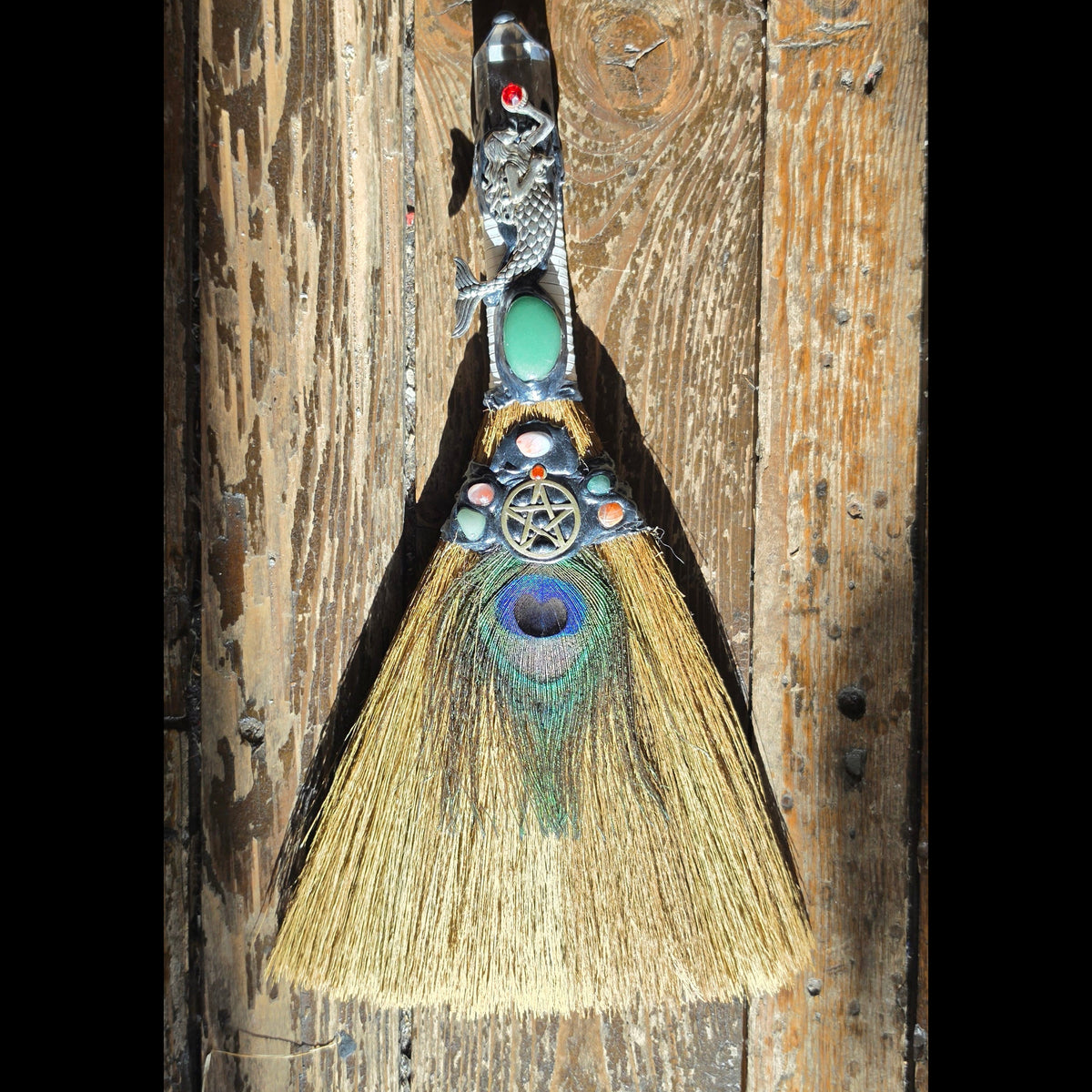Wiccan Broom (Quartz, Mermaid)
