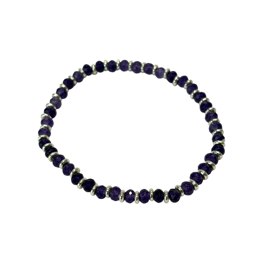Silver Plated Amethyst Bracelet
