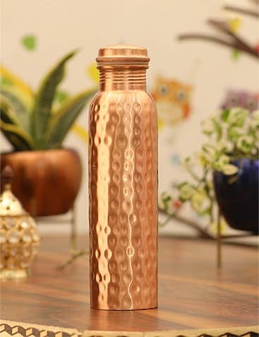 Pure Copper Bottle (Hammered, 900ml)