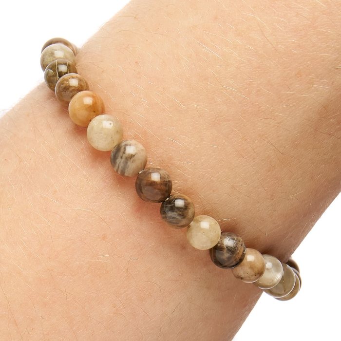 Beaded Black Moonstone Bracelet