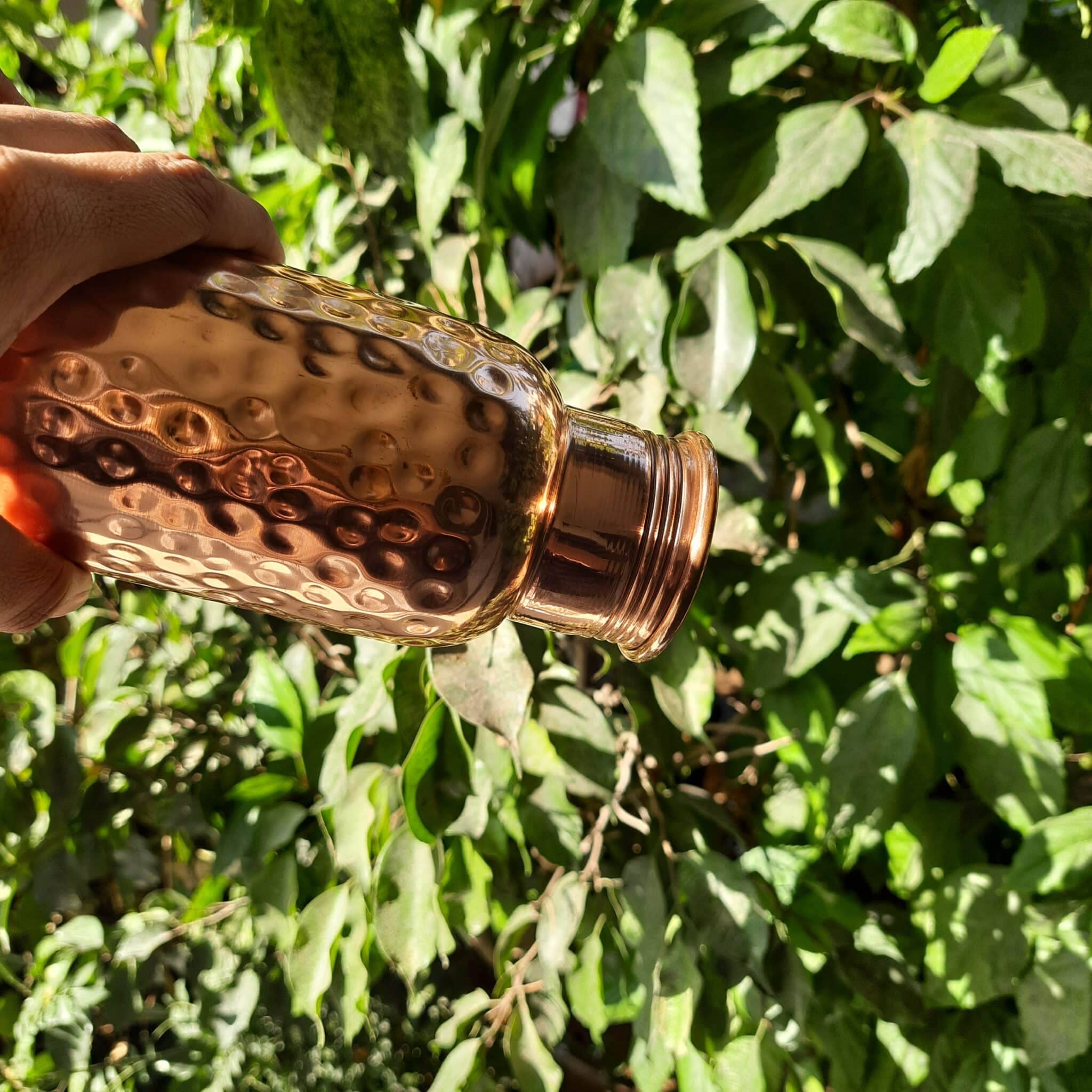 Pure Copper Bottle (Hammered, 900ml)