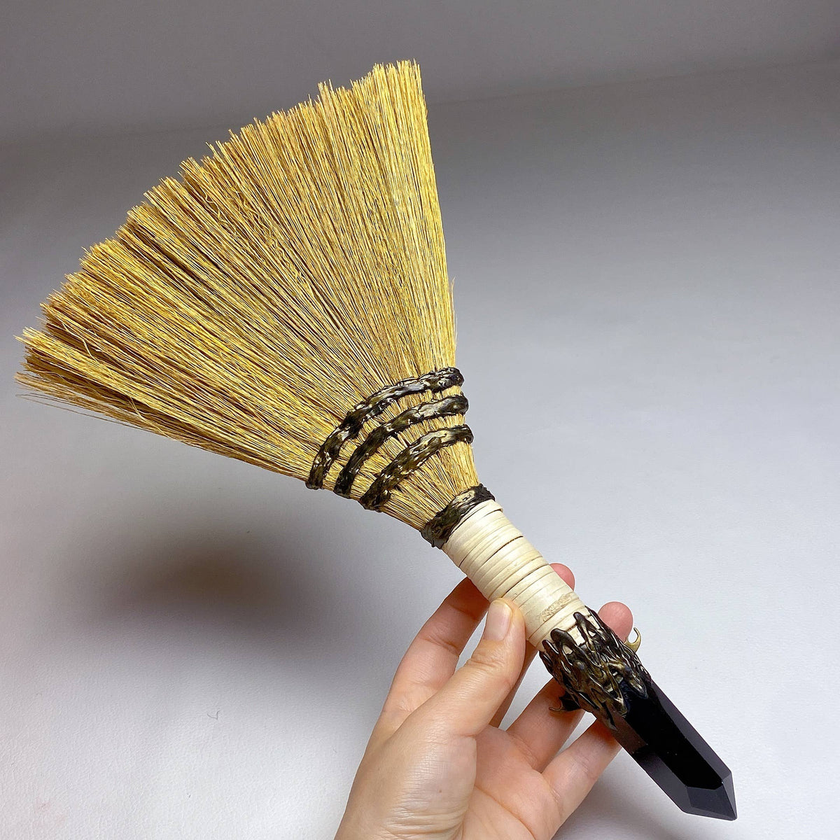 Wicca Broom (Obsidian, Mermaid)